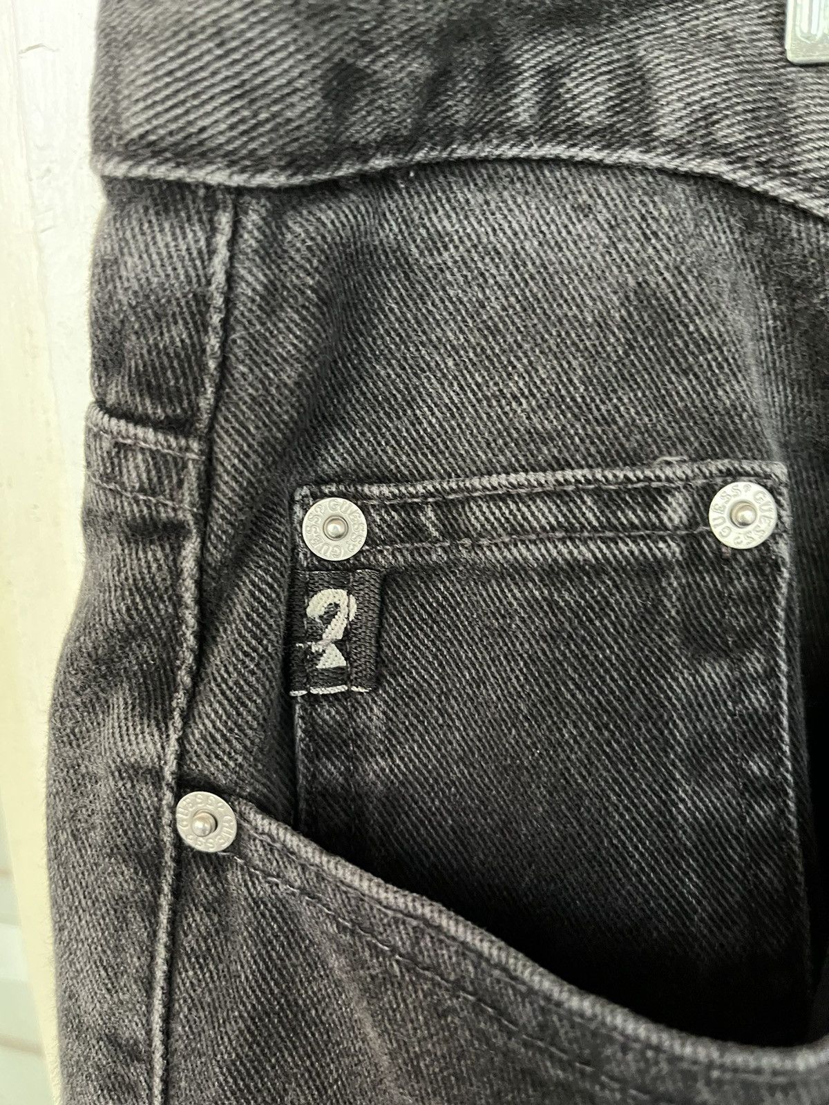 Guess × Vintage Vintage Guess Faded Black Jeans Size US 40 / EU 56 - 10 Thumbnail