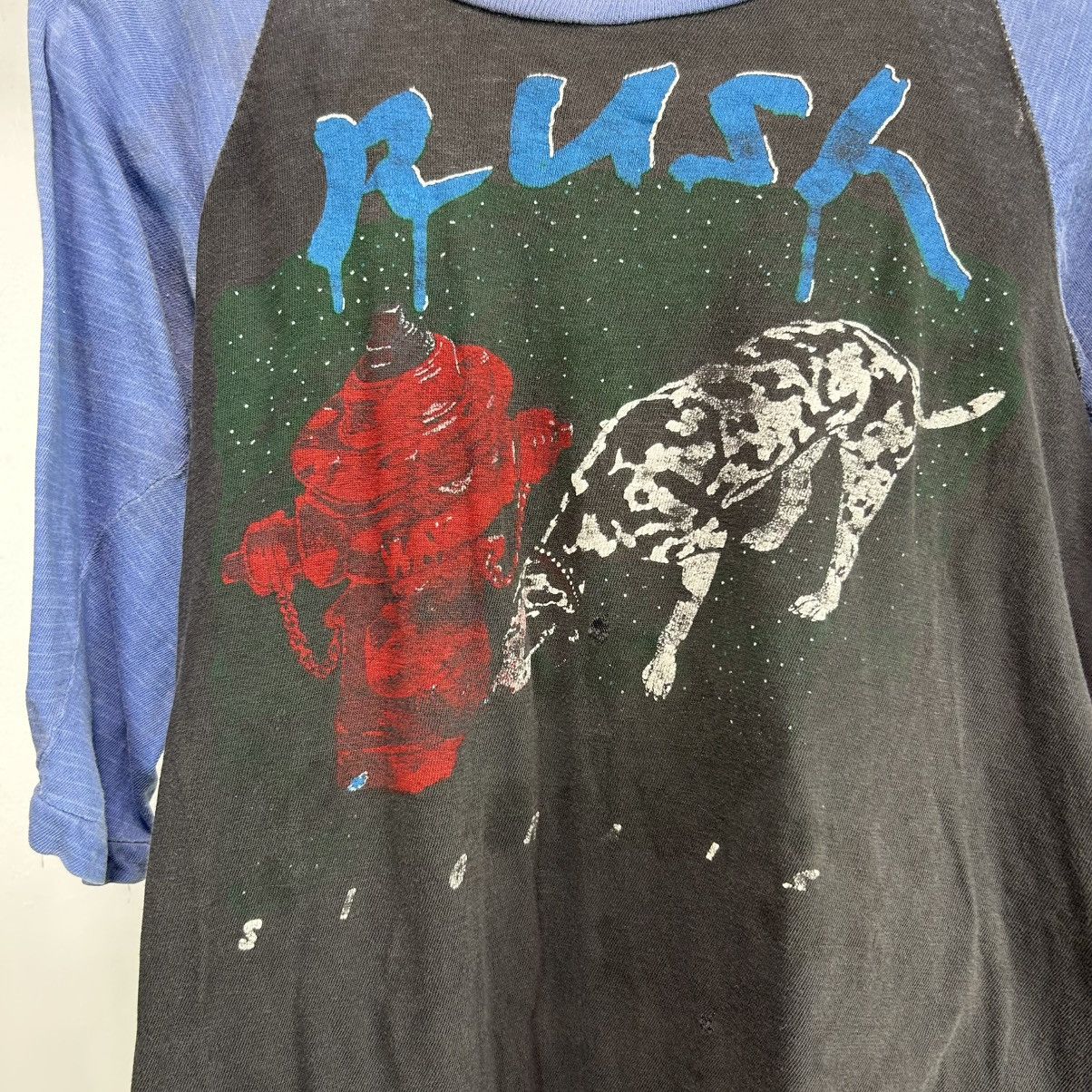 Vintage 80s Rush Signals tour distressed band raglan t shirt
