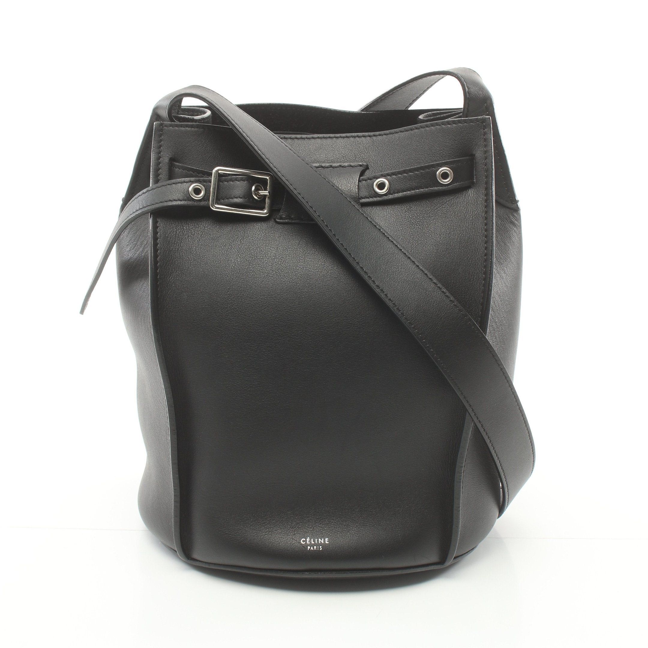 image of Celine Big Bag Bucket Shoulder Bag Leather Black, Women's