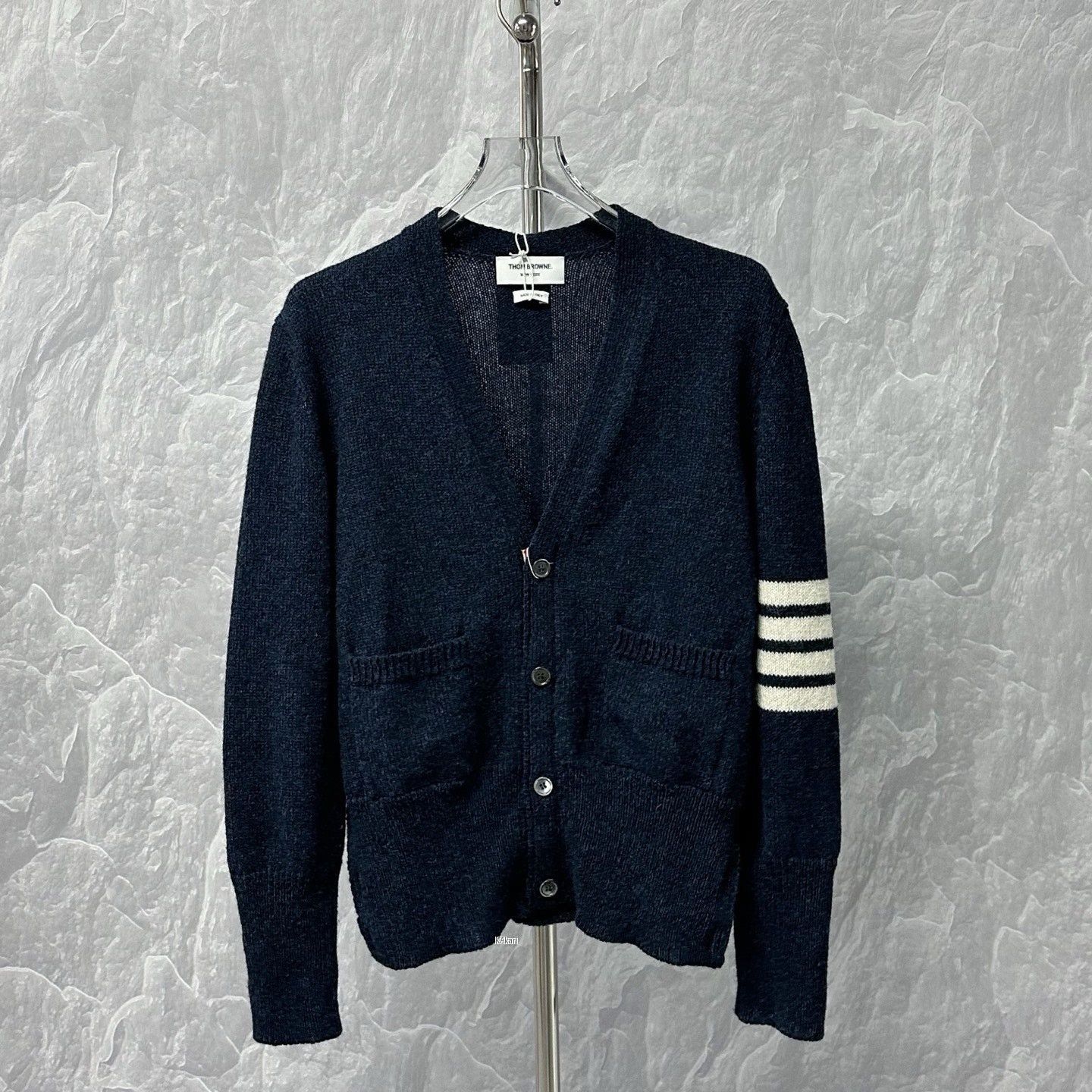Thom Browne Thom Browne Striped V-Neck Wool Cardigan Size US XL / EU 56 / 4 - 1 Thumbnail