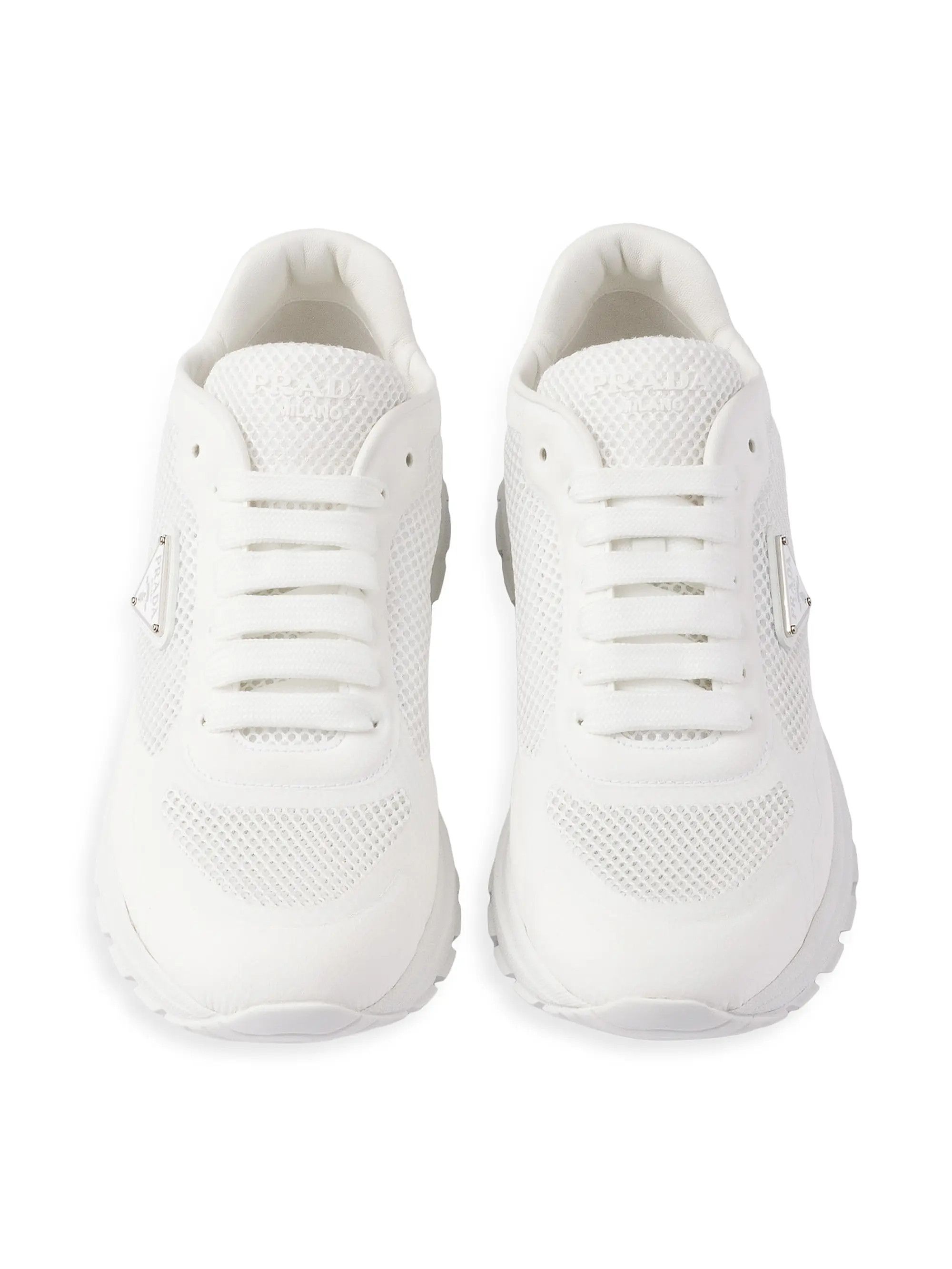 Prada os11x0126 Prax 2.0 Fabric and Mesh Sneakers in White Size US 9 / EU 42 - 2 Thumbnail