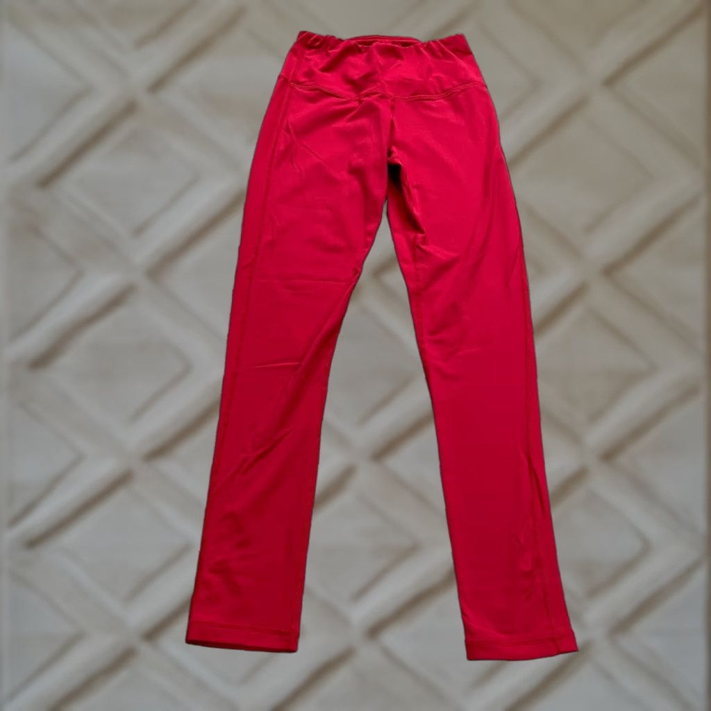 Vintage VINTAGE Queenieke Active Compression Leggings Womens XS Red Mid Rise Athletic Stretch Knitted 22x27 Womens Size 26" / US 2 / IT 38 - 1 Thumbnail