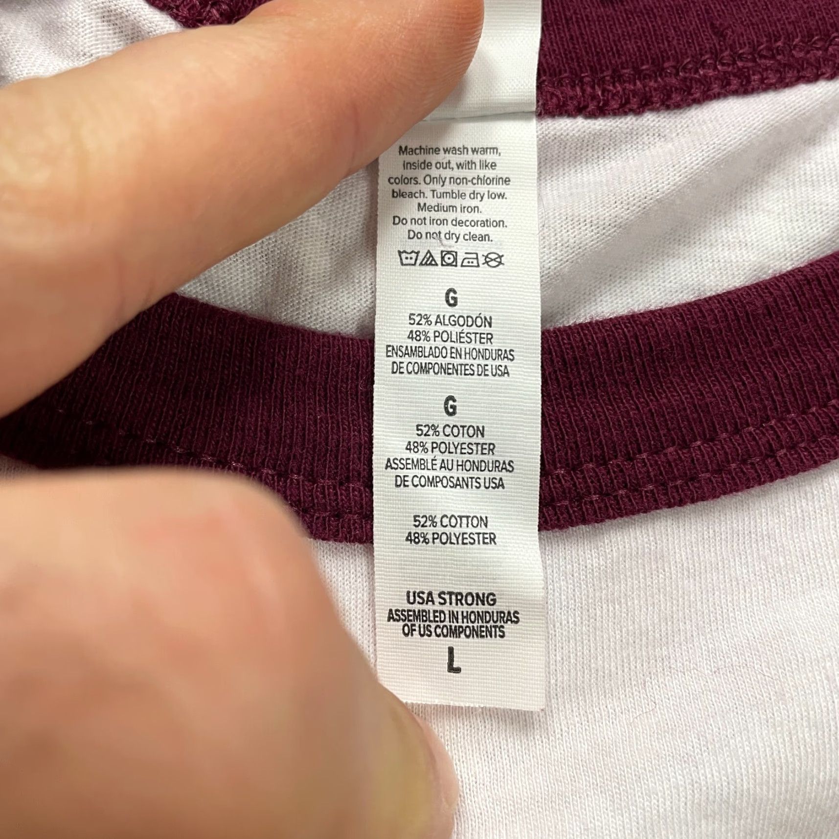 Vintage Bella + Canvas Crew Neck T-Shirt Mens Large White Long Sleeve Tee Raglan Size US L / EU 52-54 / 3 - 5 Thumbnail