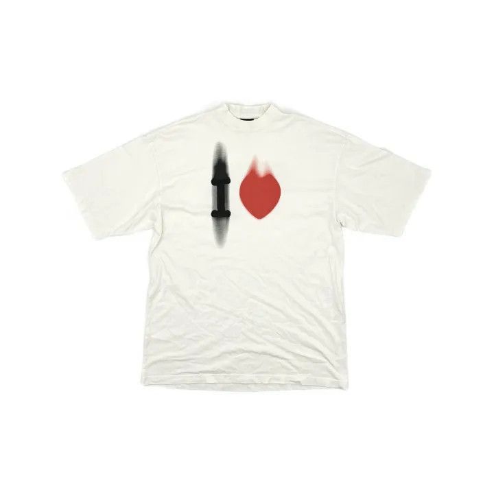 Balenciaga Balenciaga Balenciaga Love Heart Print Short Sleeve TShirt Size US XXS / EU 40 - 2 Thumbnail