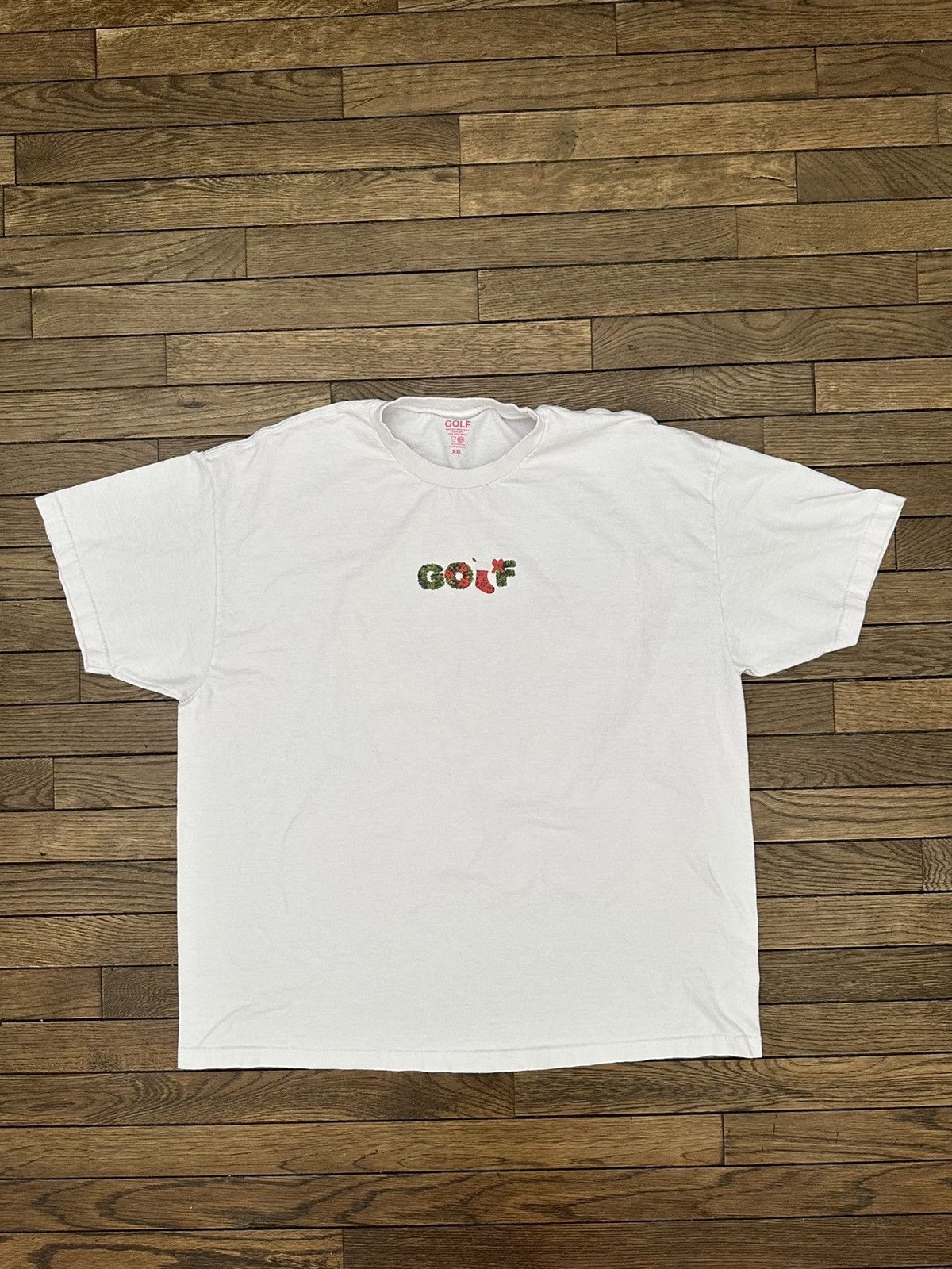 Golf Wang RARE Golf Wang Holiday Christmas Logo Tee White 2XL / XXL Size US XXL / EU 58 / 5 - 2 Thumbnail