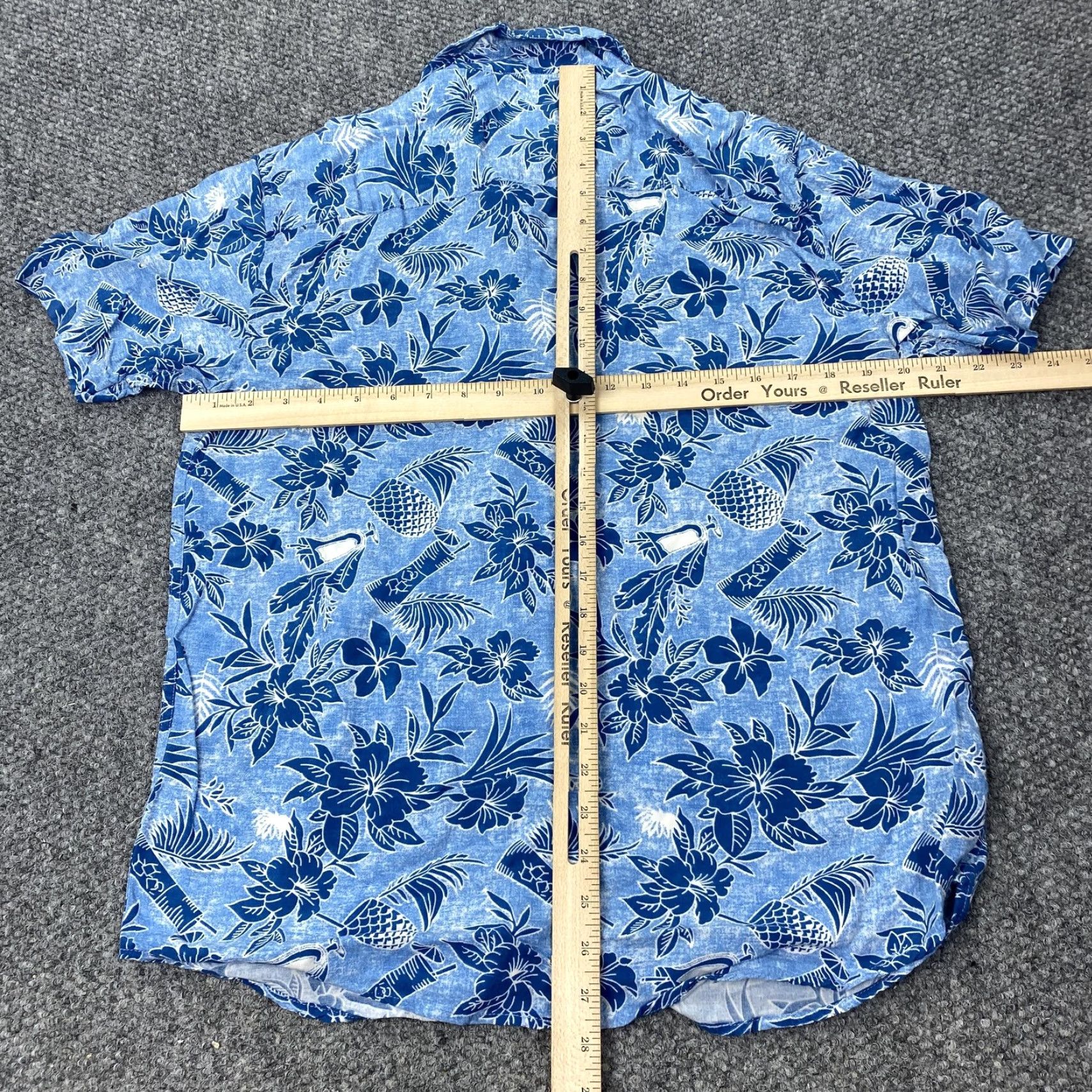 Vintage Urban Shores Shirt Mens Large Blue Hawaiian Aloha Floral Button Up Viscose Beach Size US L / EU 52-54 / 3 - 6 Thumbnail