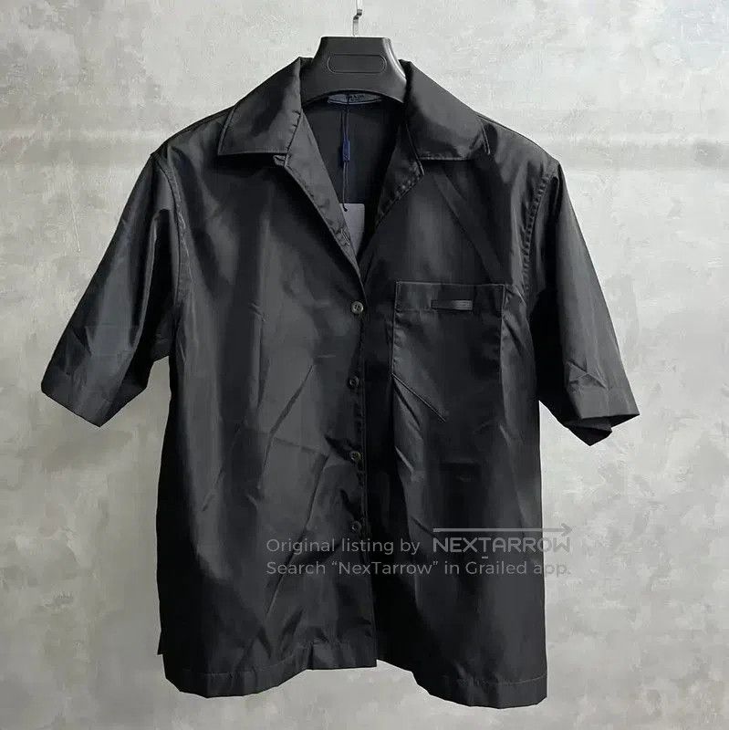 Prada Prada Black Nylon Short Sleeve Shirt. Size US M / EU 48-50 / 2 - 1 Thumbnail