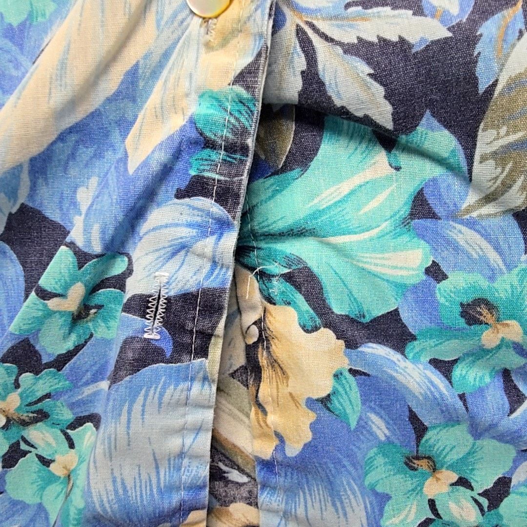 Vintage Vintage Bobbie Brooks Hawaiian Shirt Floral Print Blue L Size L / US 10 / IT 46 - 3 Thumbnail