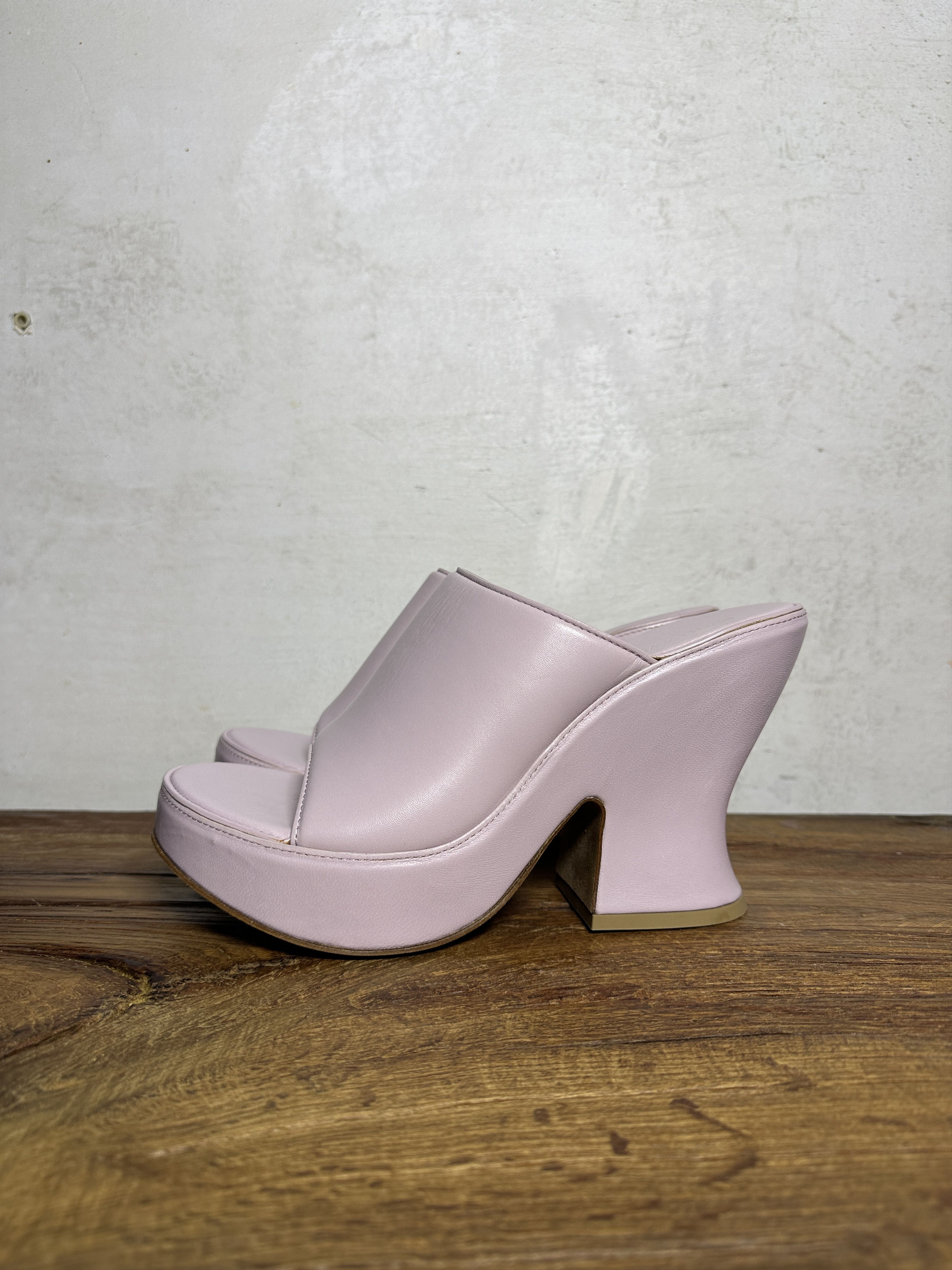 Bottega Veneta Bottega Veneta Mauve Wedge Heeled Sandals Size US 10 / IT 40 - 1 Thumbnail