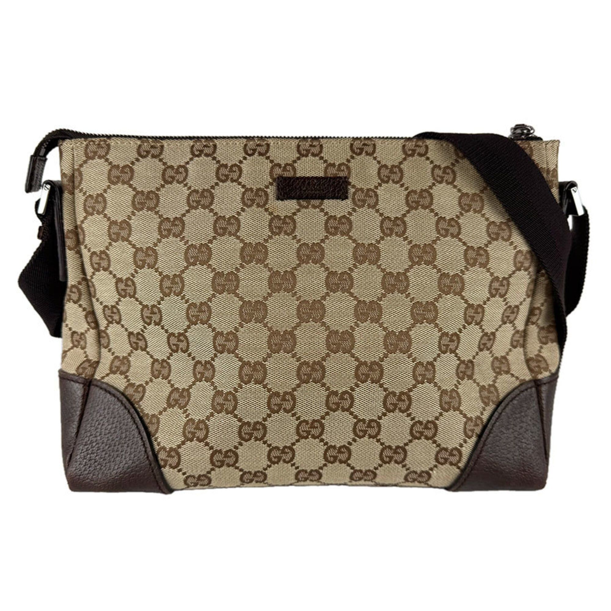 Gucci Gucci Shoulder Bag GG Canvas Leather Brown Men's Women's 114273 z9426 Size ONE SIZE - 1 Thumbnail
