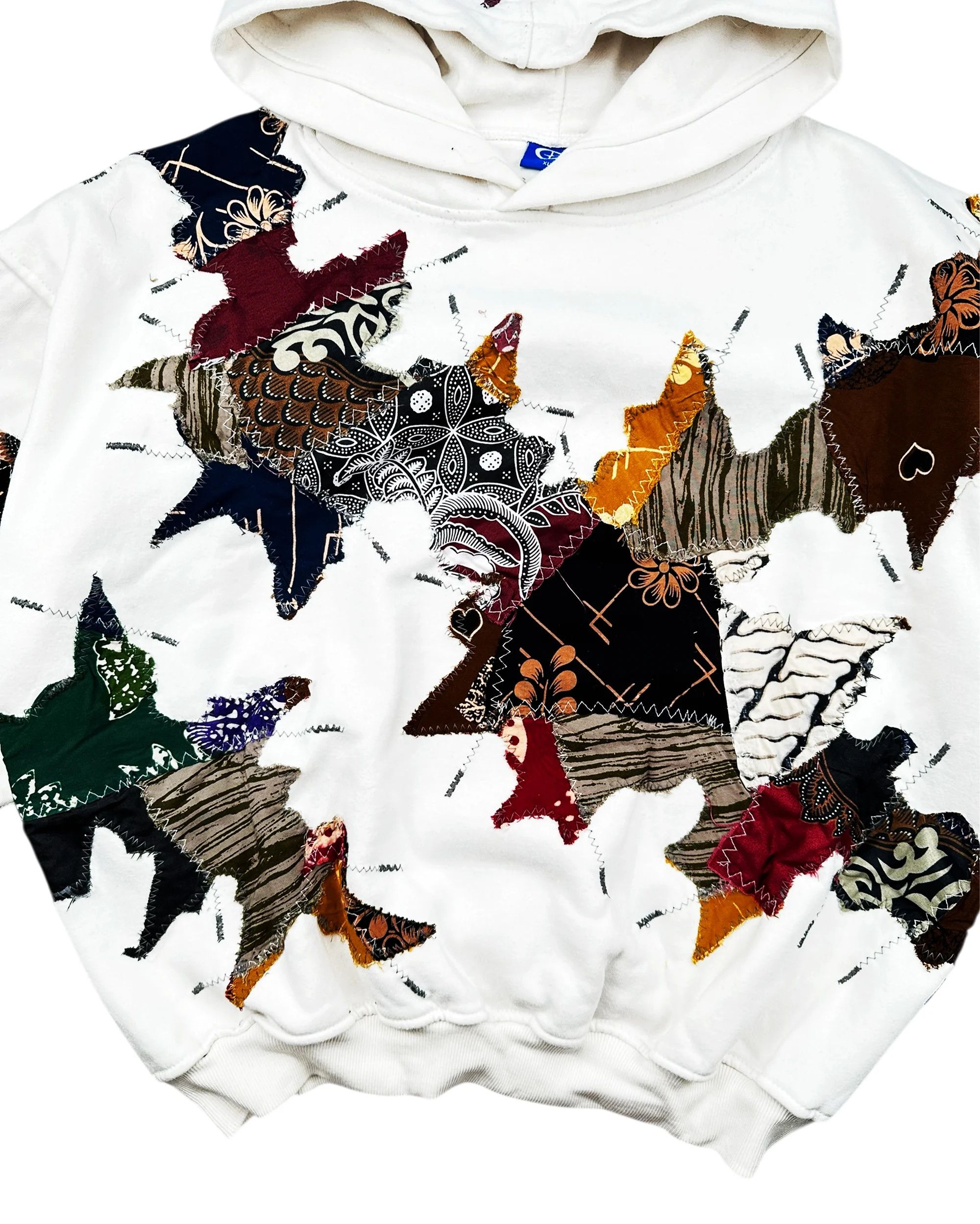 Japanese Brand Re-worked 1 of 1 Batik Starburst Patch Riot Hoodie Size L Size US L / EU 52-54 / 3 - 7 Thumbnail
