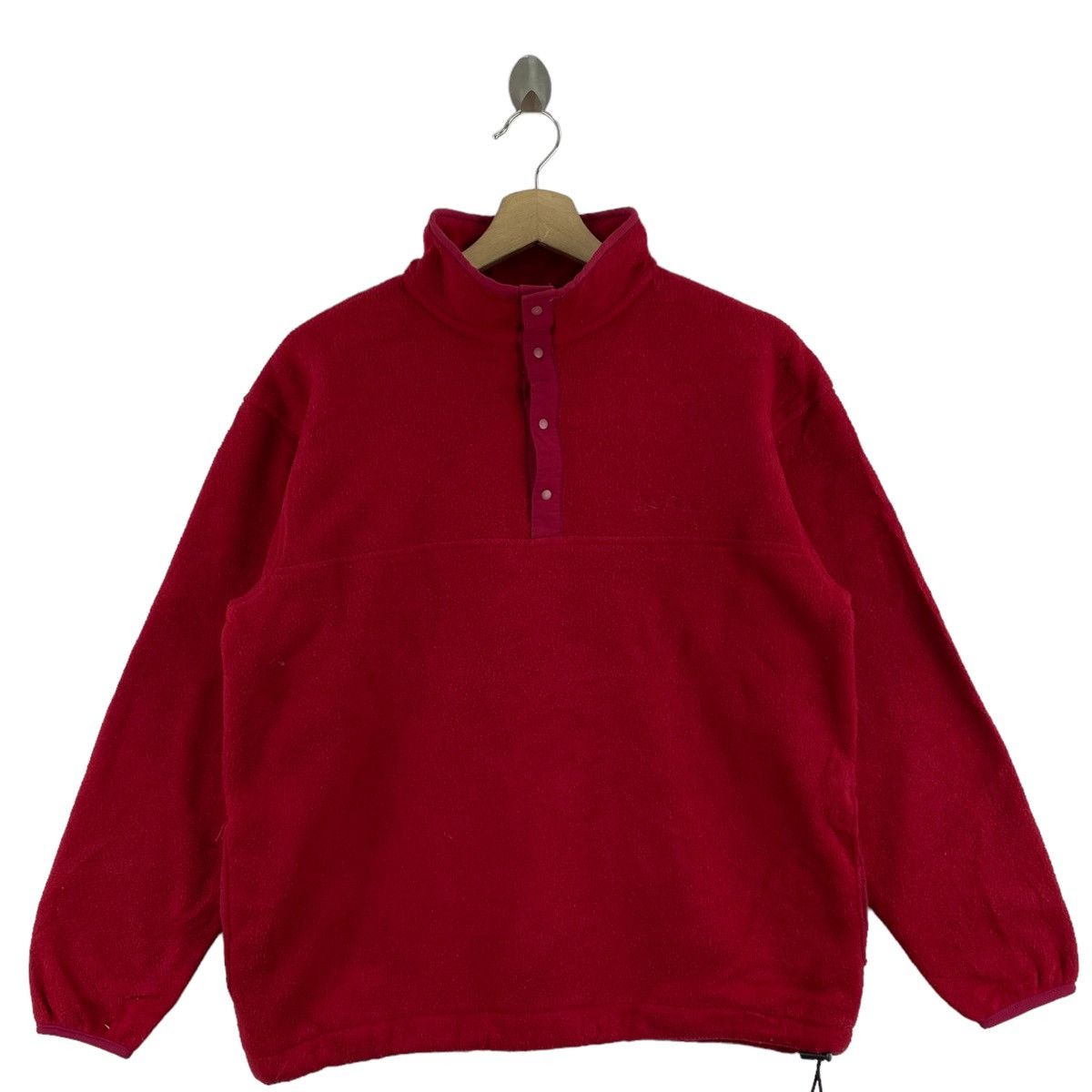 L.L. Bean L.L BEAN Snap Button Plain Deep Pile Red Fleece Sweatshirt Size US M / EU 48-50 / 2 - 1 Thumbnail