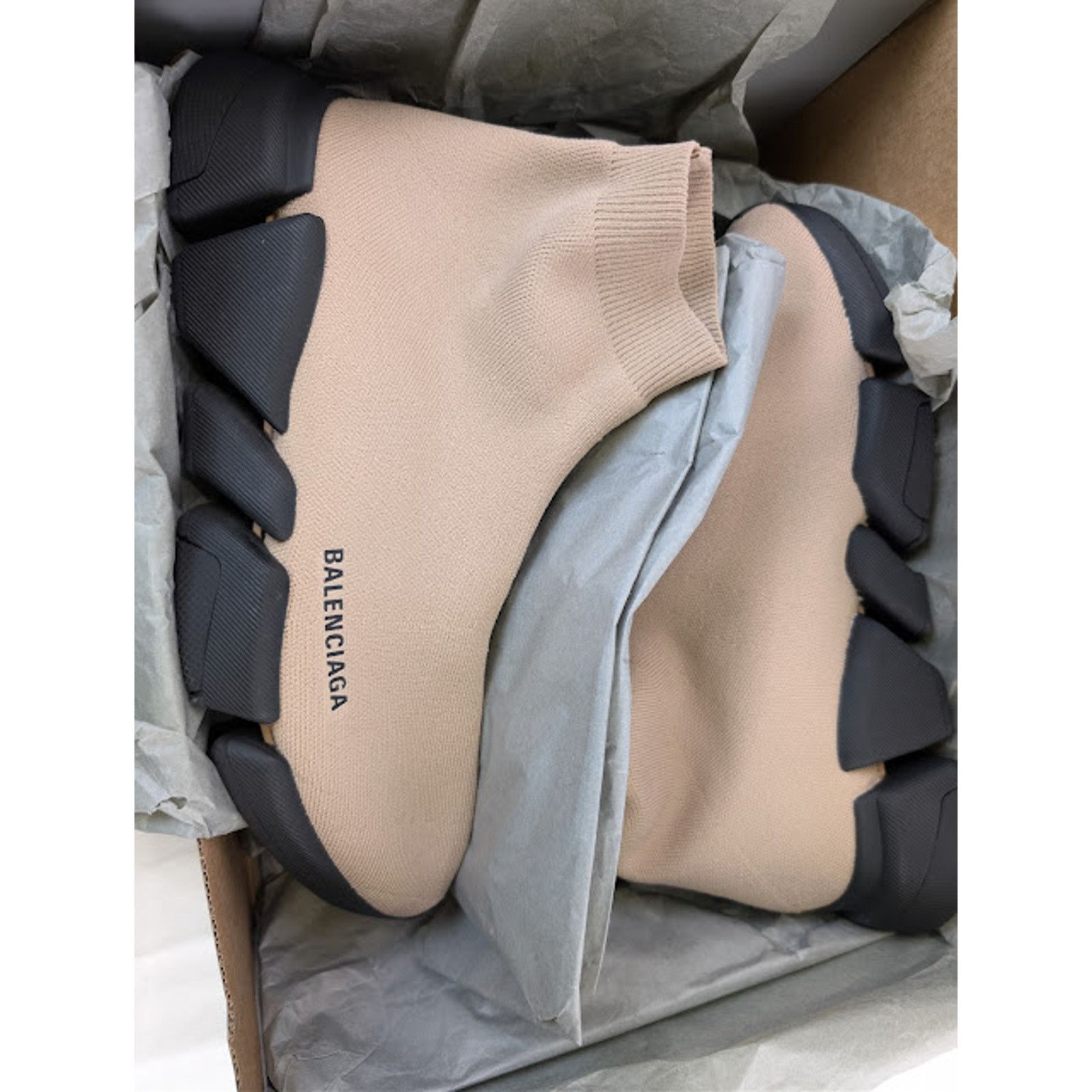 Balenciaga o1rshd1 Q:2 / Speed 2.0 LT Recycled Knit Sneaker in Beige Size US 10 / EU 43 - 20 Thumbnail