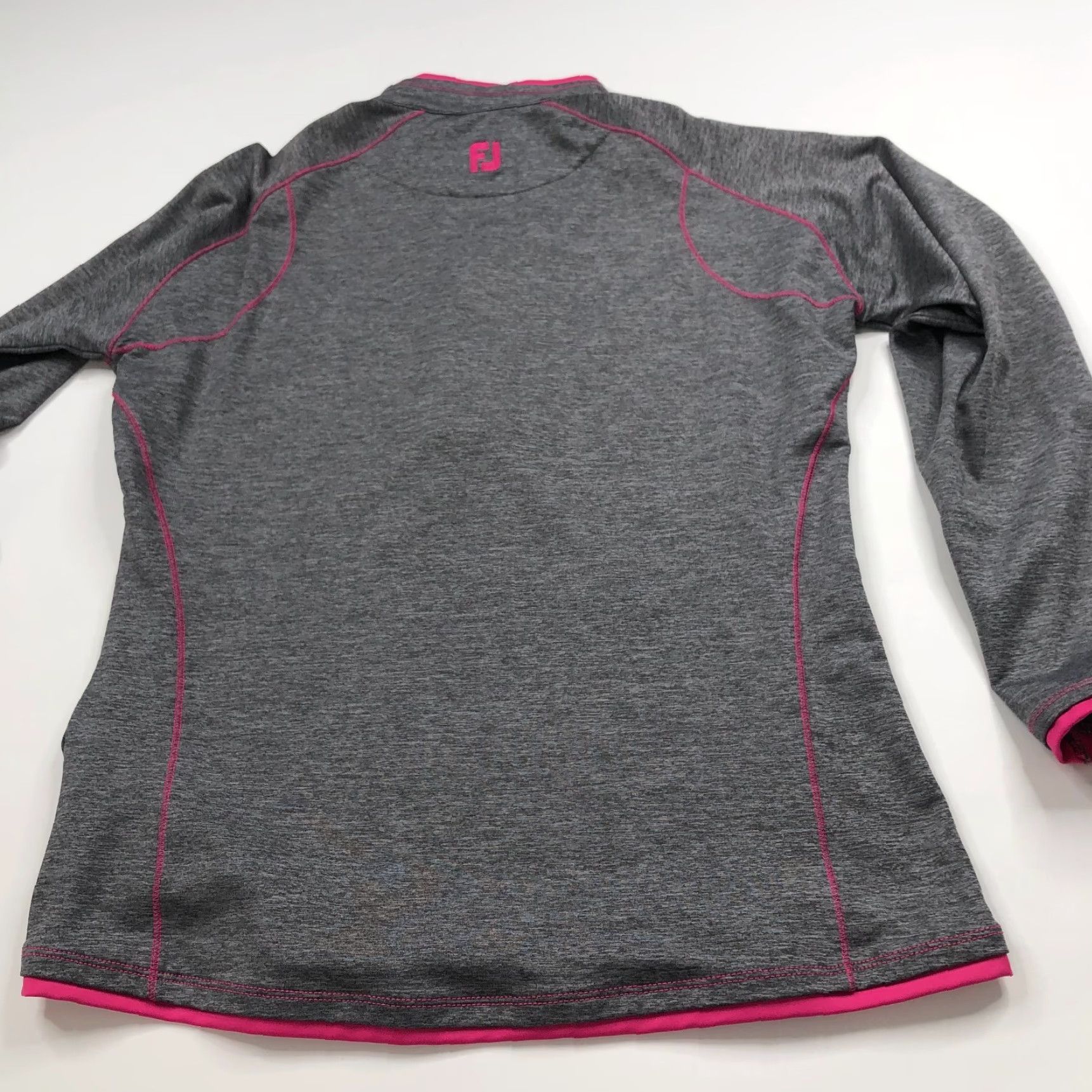 Footjoy FootJoy FJ Golf Women's 1/4 Zip Long Sleeve Mock Neck Pullover Gray Pink Shirt Size M / US 6-8 / IT 42-44 - 6 Thumbnail