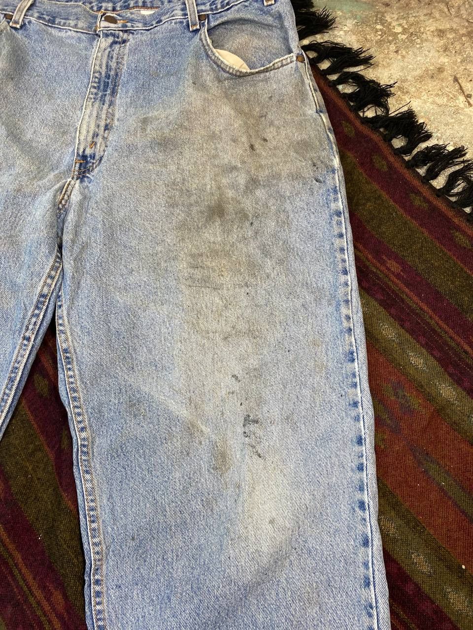Levi's vintage levis 545 orange tab stained distressed denim Size US 41 - 10 Thumbnail