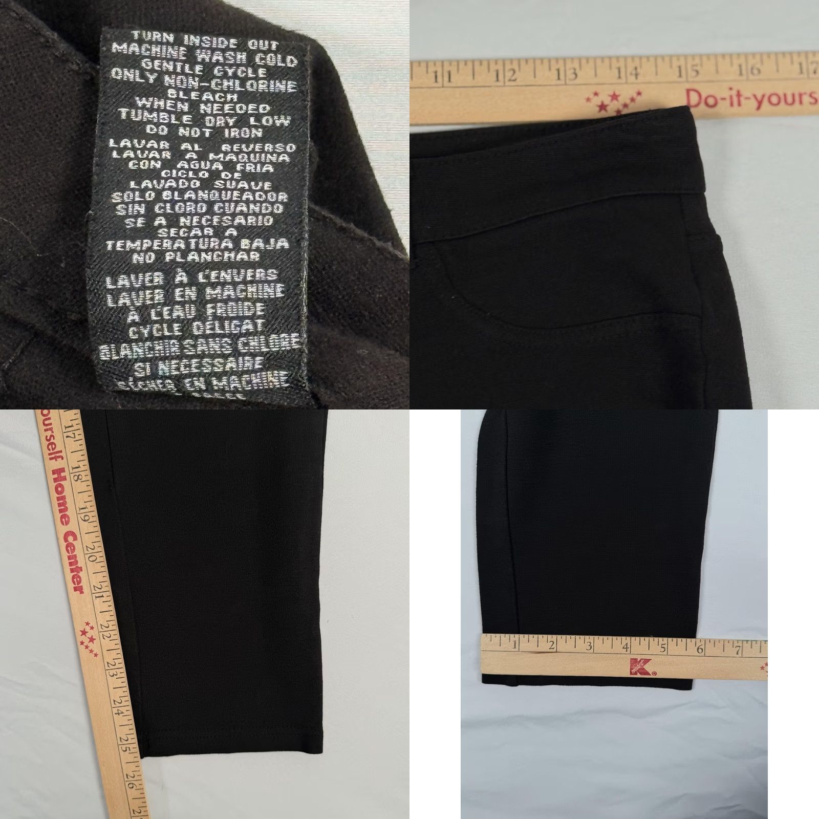 Vintage One 5 One Embellished Ponte Jegging Rhinestone Pockets Black Women Pants Size 8 Regular Stretch Skinny Retro Y2K Size 30" / US 8 / IT 44 - 8 Thumbnail