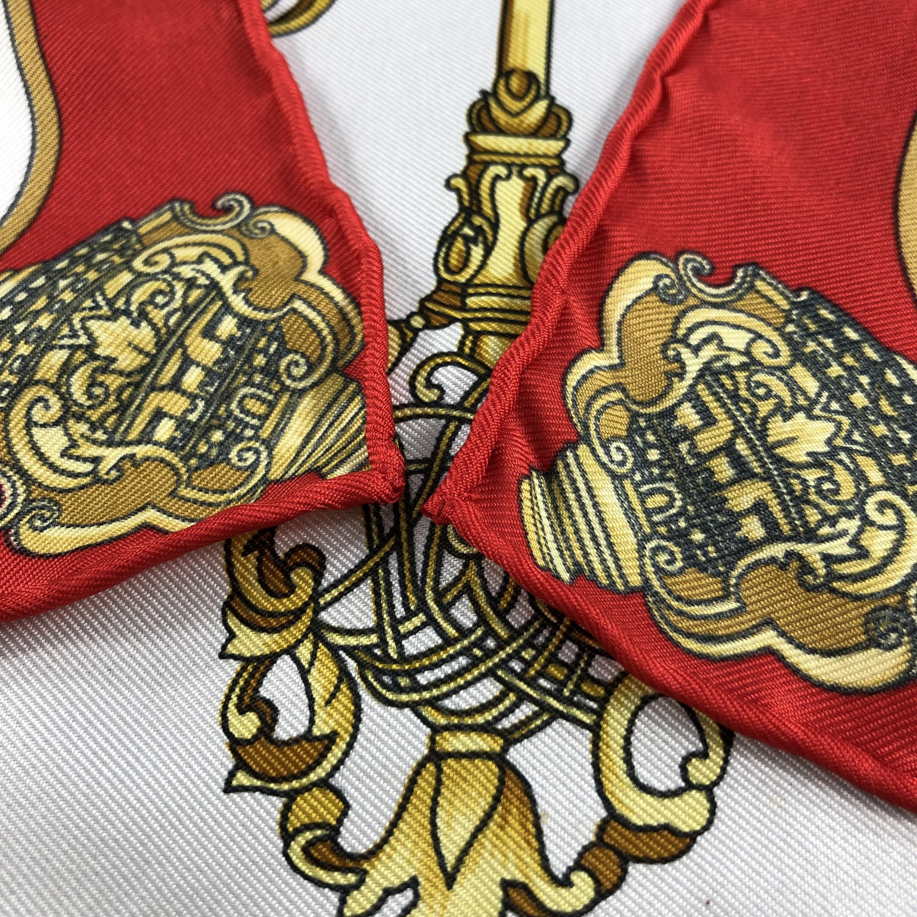 Japanese Brand Hermes Les Clefs Silk Scarf Baroque Avant-Garde Keys -M387 Size ONE SIZE - 6 Thumbnail