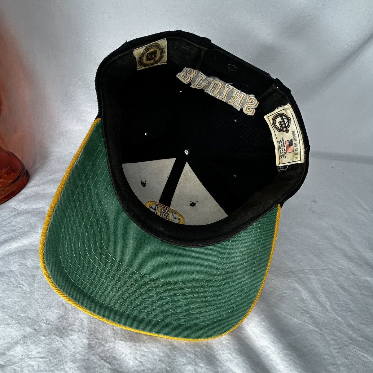 NHL Vtg Boston Bruins Plain Logo Snapback Hat Cap 90s NHL Hockey Size ONE SIZE - 5 Thumbnail