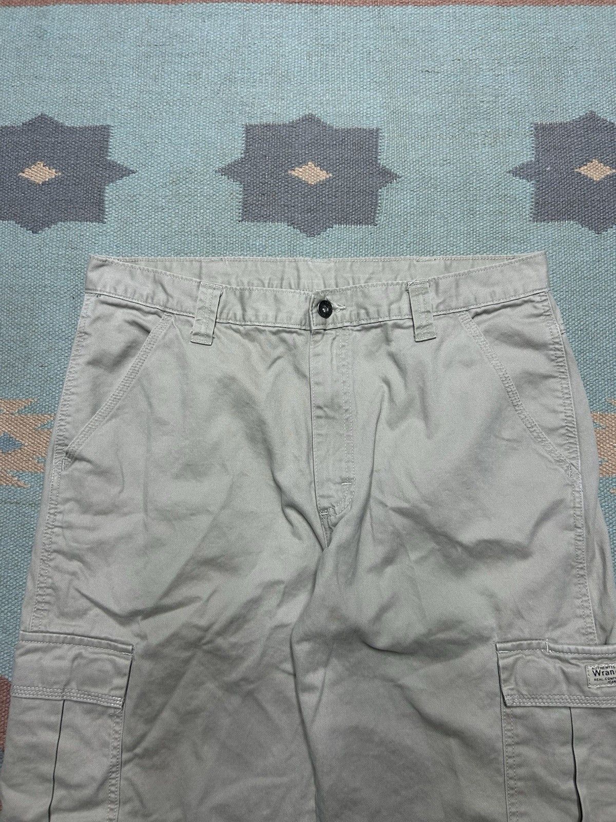 Vintage Vtg wrangler cargo pants wide skater baggy tan hiking 35x29 Size US 35 - 4 Thumbnail