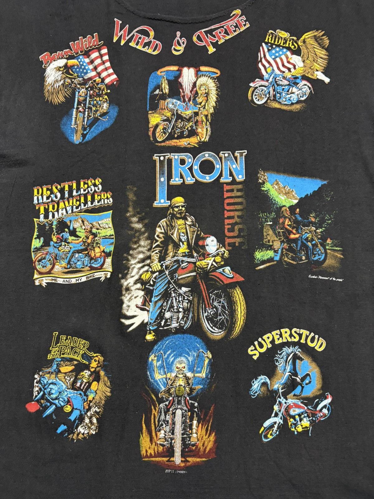 Vintage Vintage 90s Zip It Wild & Free Motorcycle 3D Horse Biker Tee Size US M / EU 48-50 / 2 - 5 Thumbnail