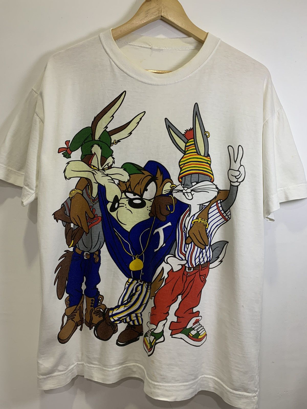 Cartoon Network × Vintage Vintage 90’s Looney Tunes Mirror Print Tshirt Size US L / EU 52-54 / 3 - 3 Thumbnail