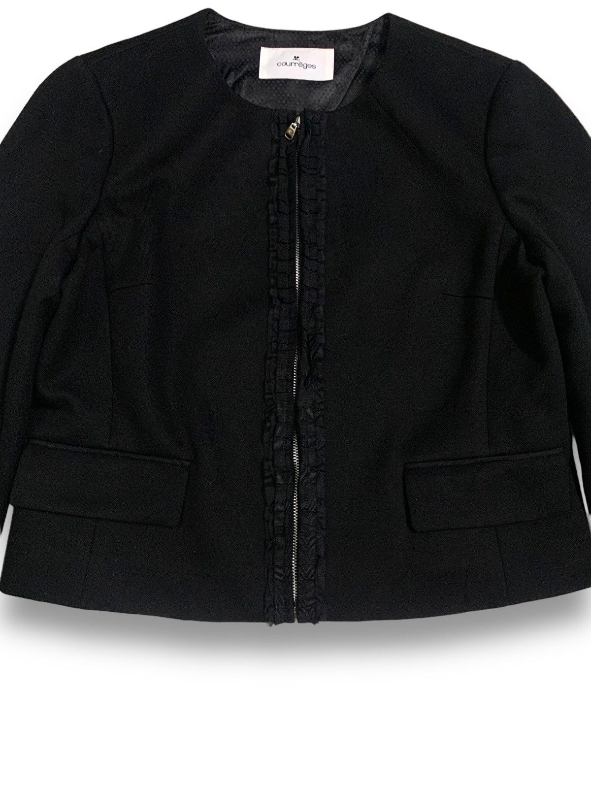 Courreges Courreges Black Cropped Cardigan Style Blazer Jacket Size M / US 6-8 / IT 42-44 - 9 Thumbnail