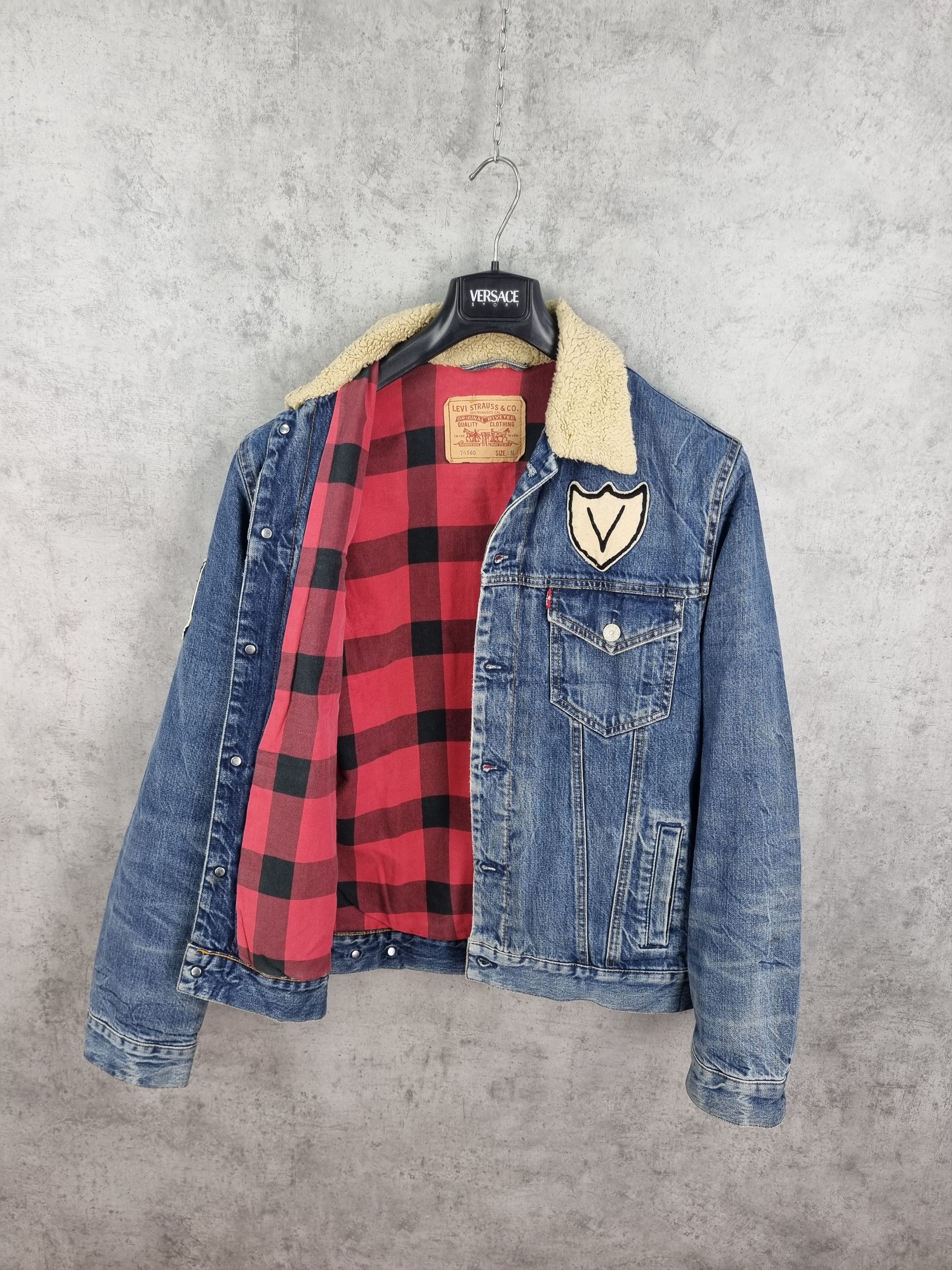 Levi's × Levi's Vintage Clothing × Vintage Distressed Faded Dirty Levi's Plaid Inside Sherpa Collar Size US M / EU 48-50 / 2 - 2 Thumbnail