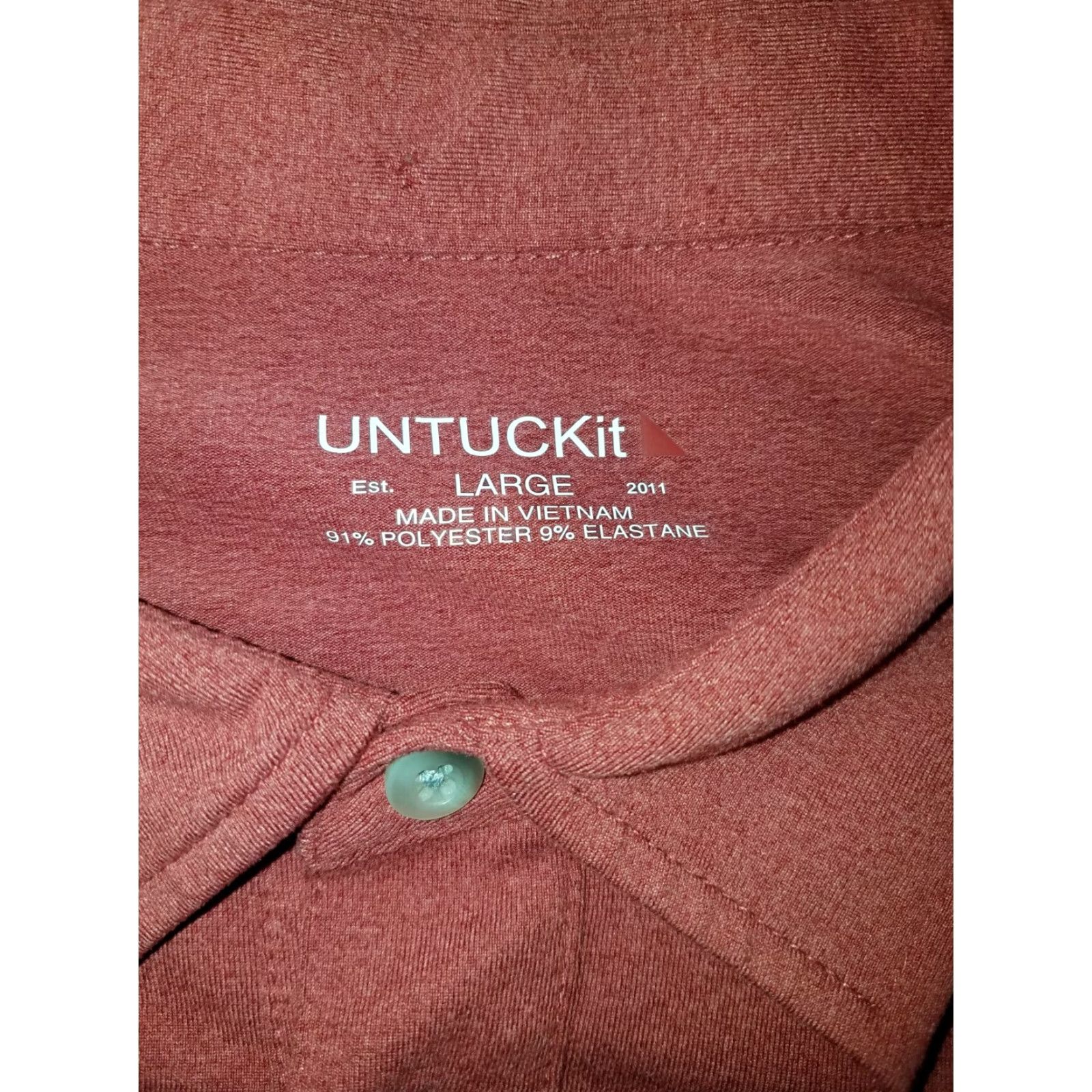 UNTUCKit UNTUCKit Polo Mens L Red Golf 91% Polyester 9% Elastane Shirt Size US L / EU 52-54 / 3 - 5 Thumbnail