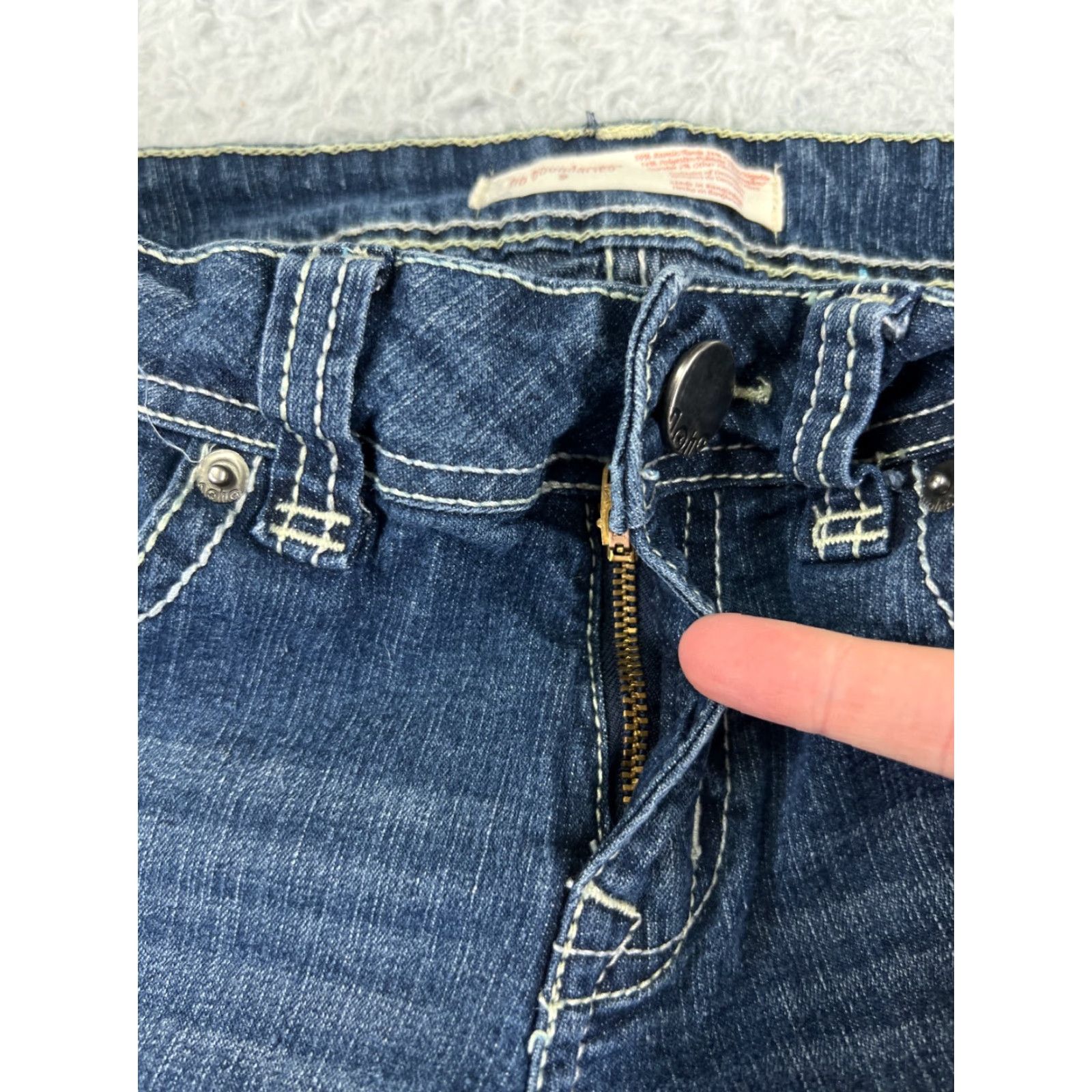 Vintage No Boundaries Jeans Womens 9 Blue Denim Flare Med Wash Ramie Blend 26x30 Size 30" / US 8 / IT 44 - 5 Thumbnail