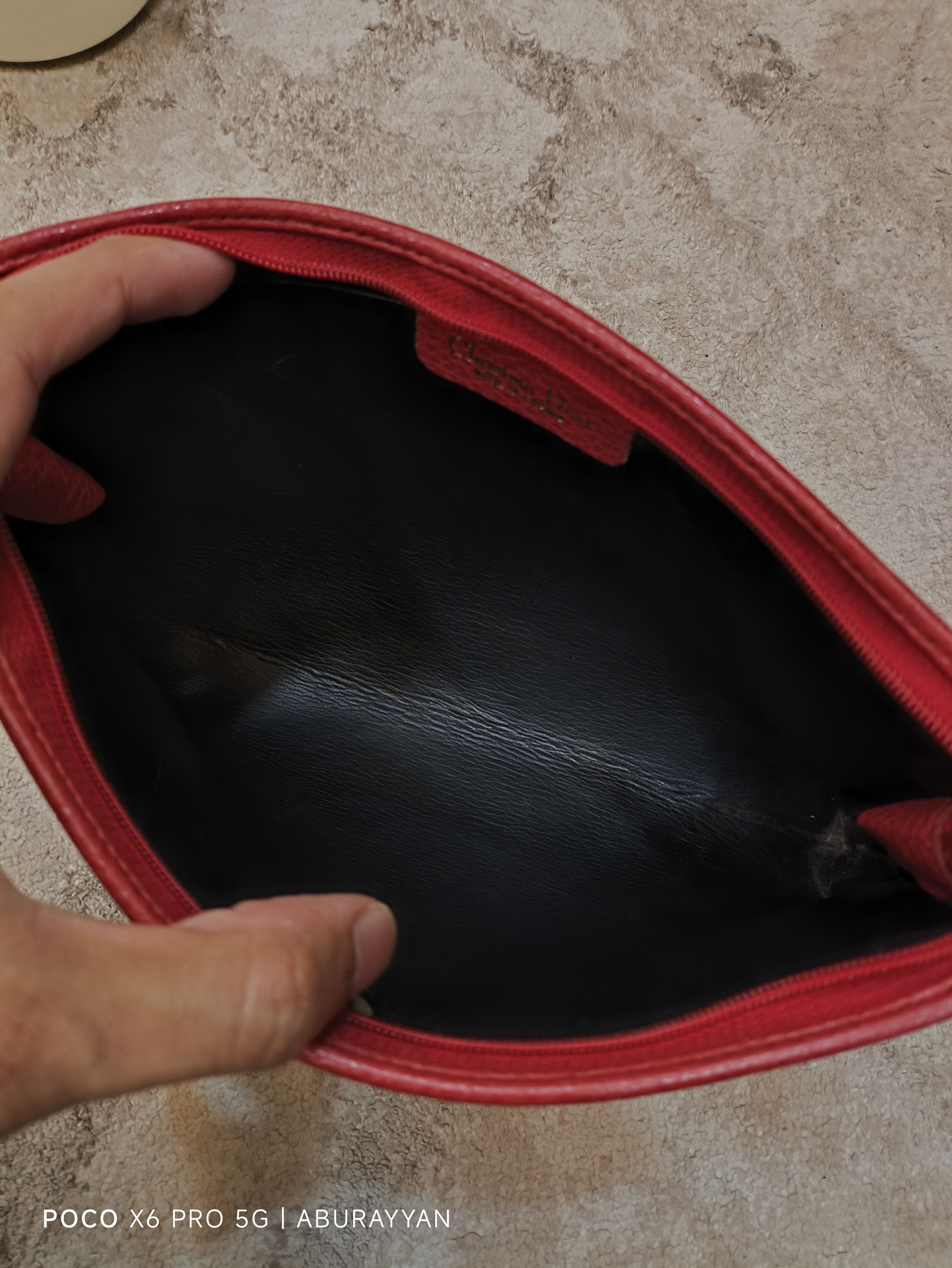 Dior Christian Dior Vintage Red Leather Clutch Toiletries Bag Size ONE SIZE - 8 Thumbnail