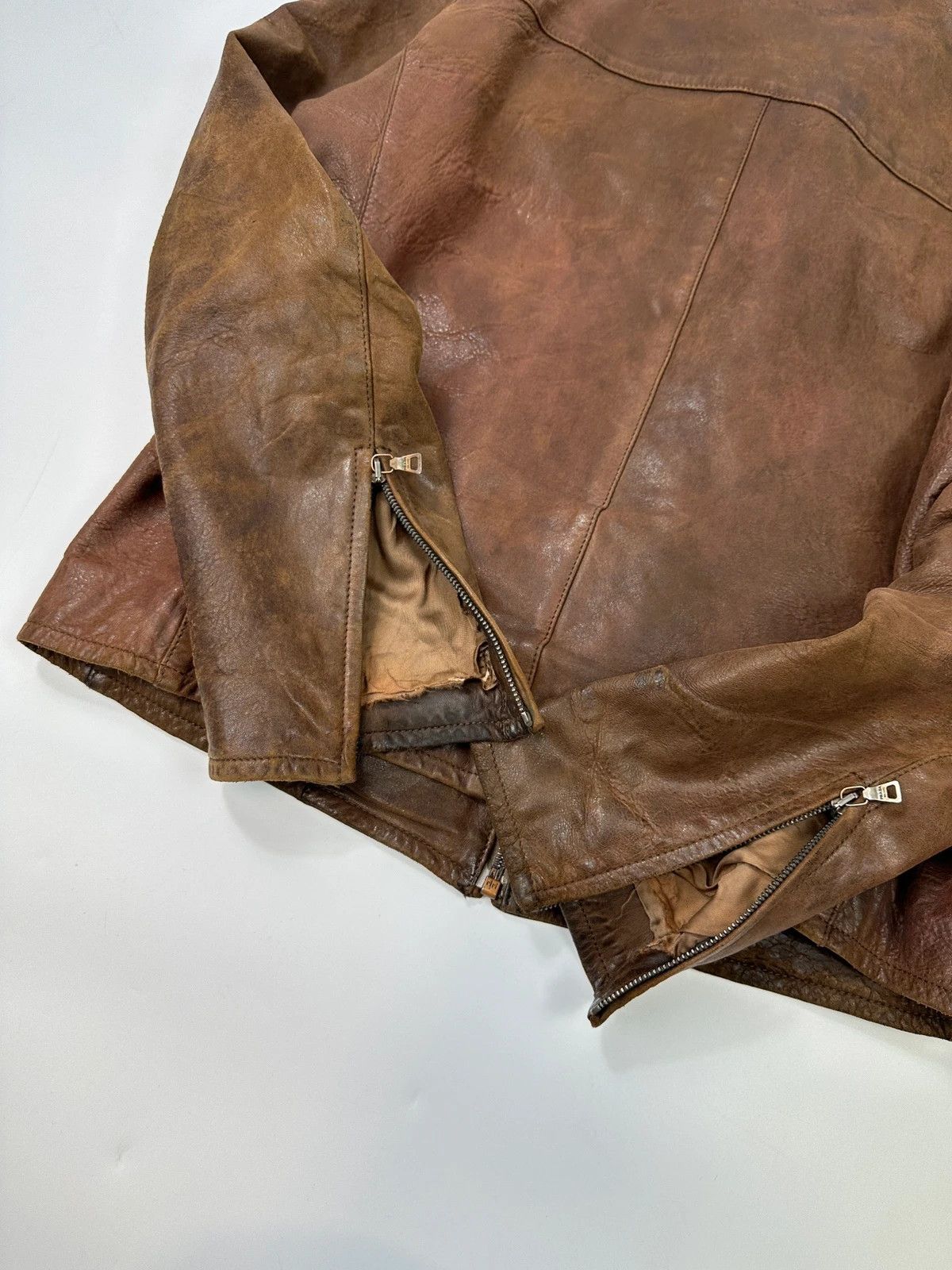 Prada Prada Milano FW07 Brown Eroded Leather Jacket Size US M / EU 48-50 / 2 - 12 Thumbnail