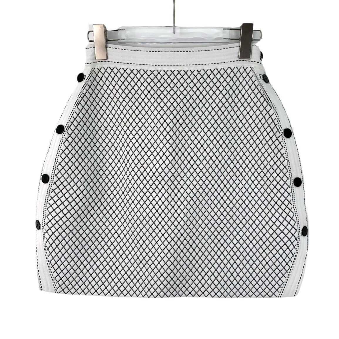 Dior Christian Dior White Diamond Lattice Knit Midi Skirt K26WX Size 26" / US 2 / IT 38 - 1 Thumbnail