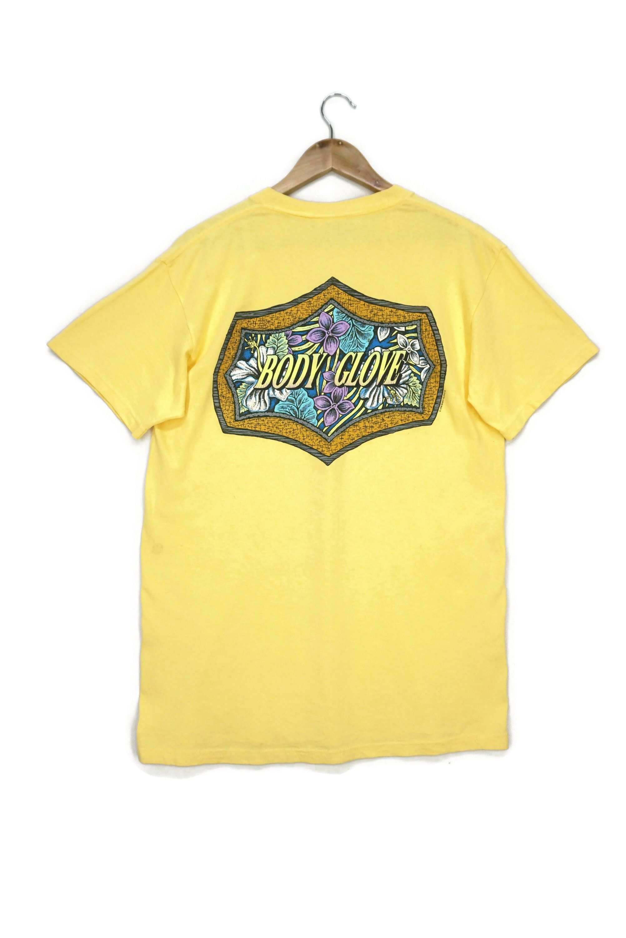 image of Body Glove Vintage 90's Surf Tee Shirt Size M Made In Usa in Yellow, Men's
