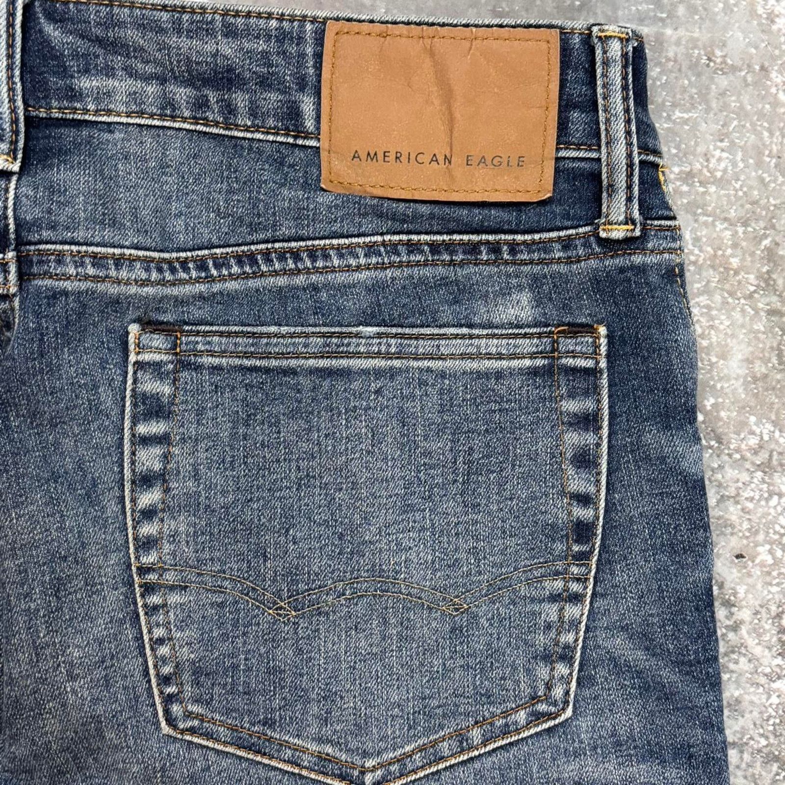 American Eagle Outfitters × Japanese Brand × Vintage Y2K Boro Overstitched American Eagle Jeans Distressed32 x 30 Size US 32 / EU 48 - 7 Thumbnail