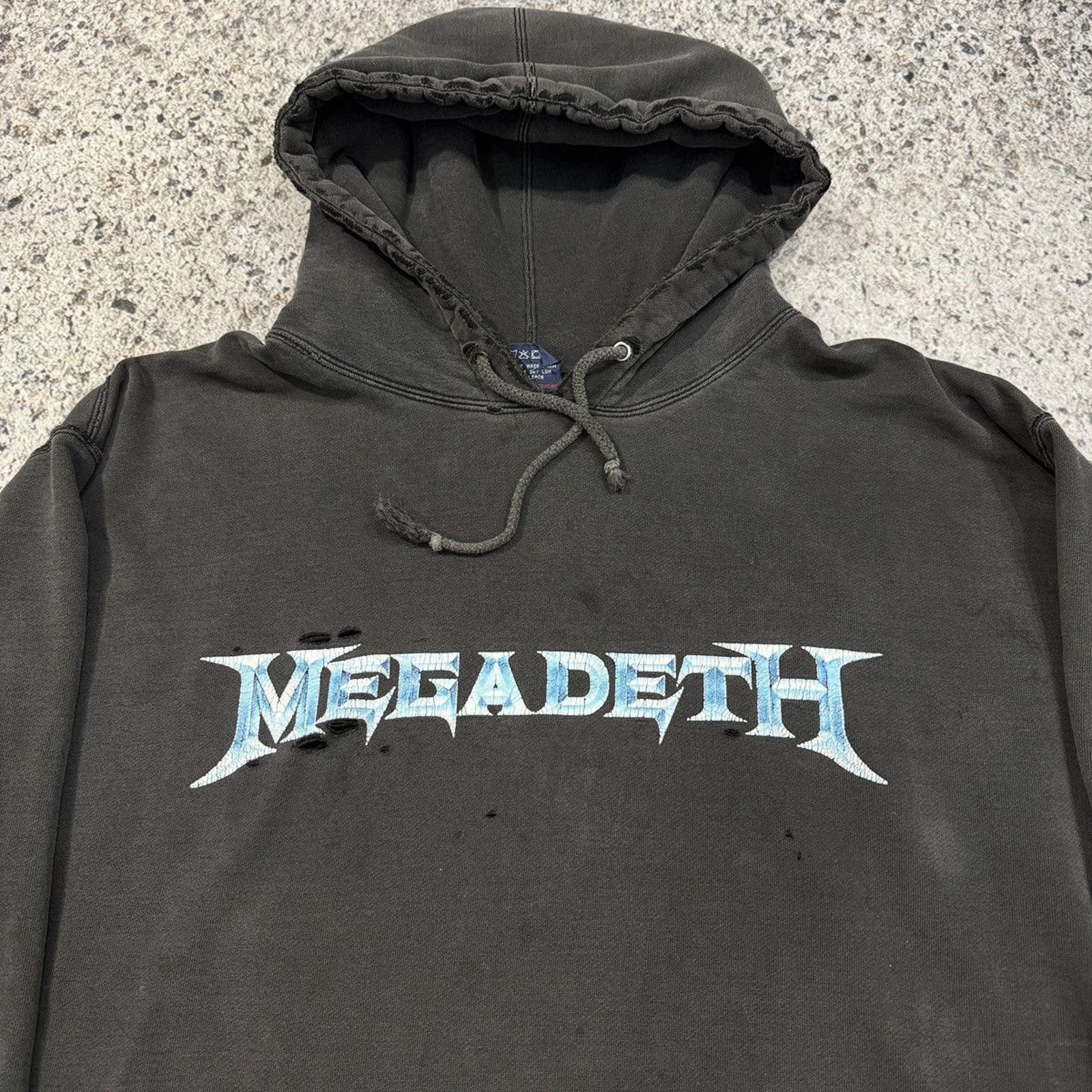 Vintage Megadeth Faded Thrashed Distressed Metal Hoodie ERD Grunge Size US L / EU 52-54 / 3 - 11 Thumbnail