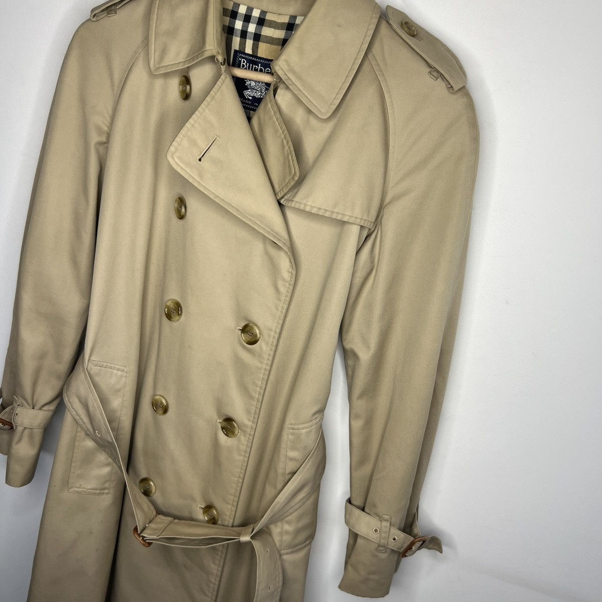 Burberry Vintage Burberry Trench Coat 90s Nova Check Beige Belted Size M / US 6-8 / IT 42-44 - 4 Thumbnail