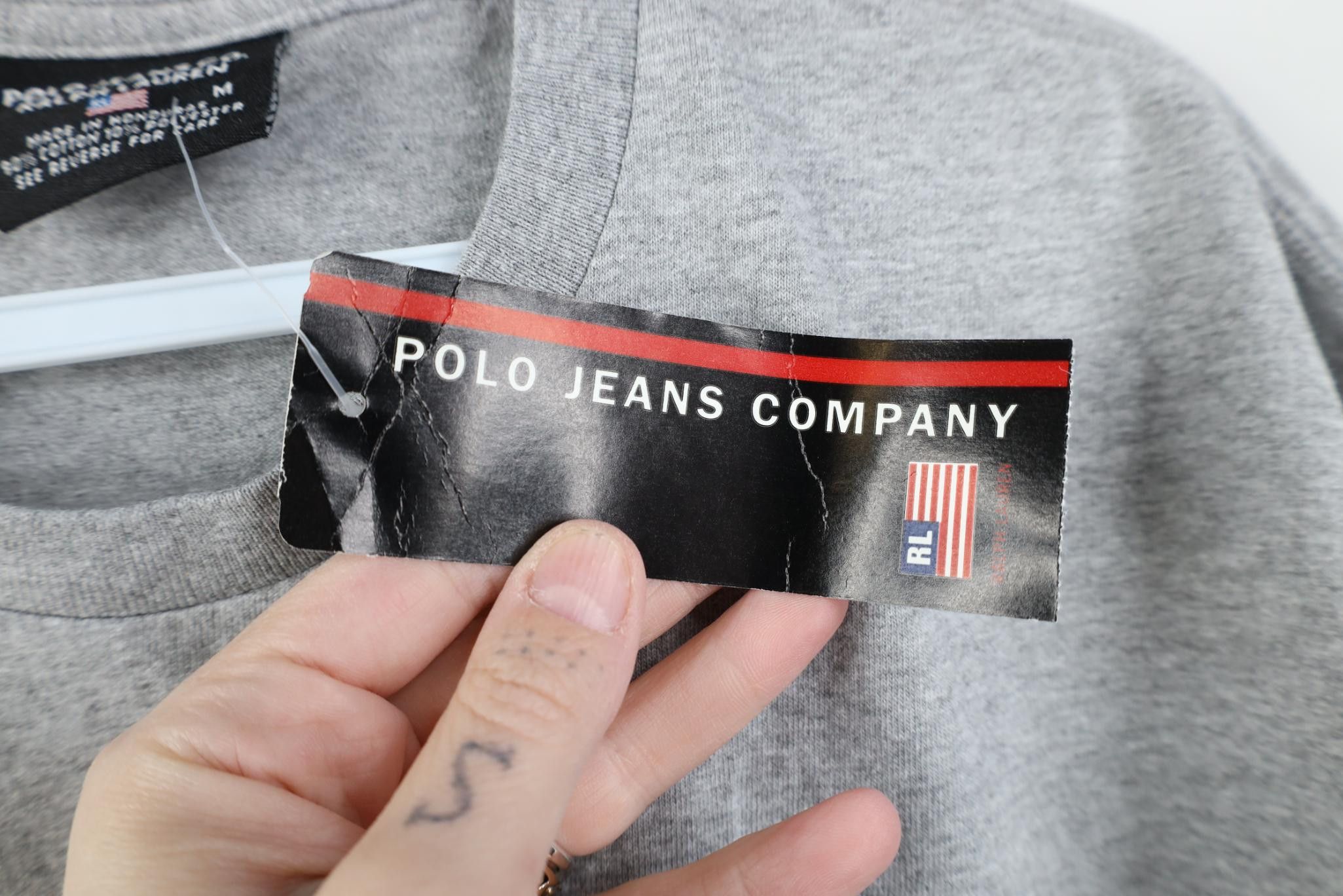 Polo Ralph Lauren Deadstock Vintage 90s Ralph Lauren Flag Jumbo Logo T-Shirt Size US M / EU 48-50 / 2 - 7 Thumbnail