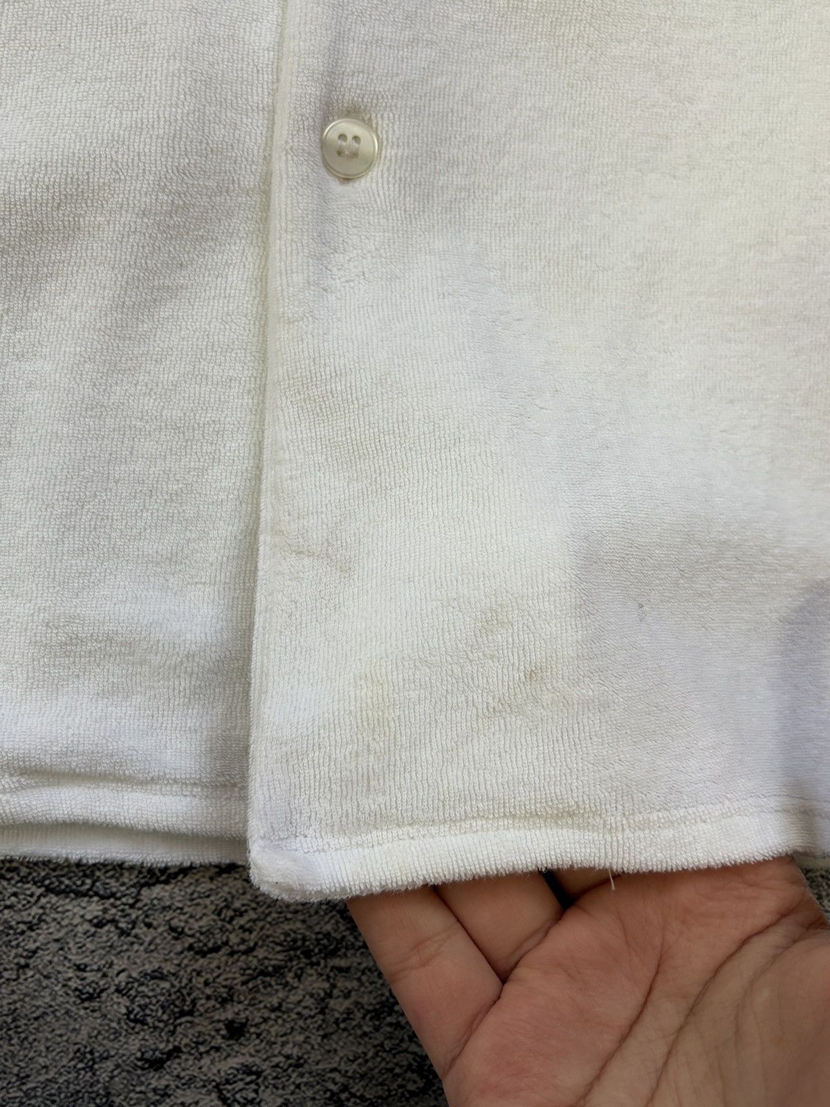 Reiss REISS Turin Terry Towelling Cuban Collar Shirt White S Size US S / EU 44-46 / 1 - 8 Thumbnail