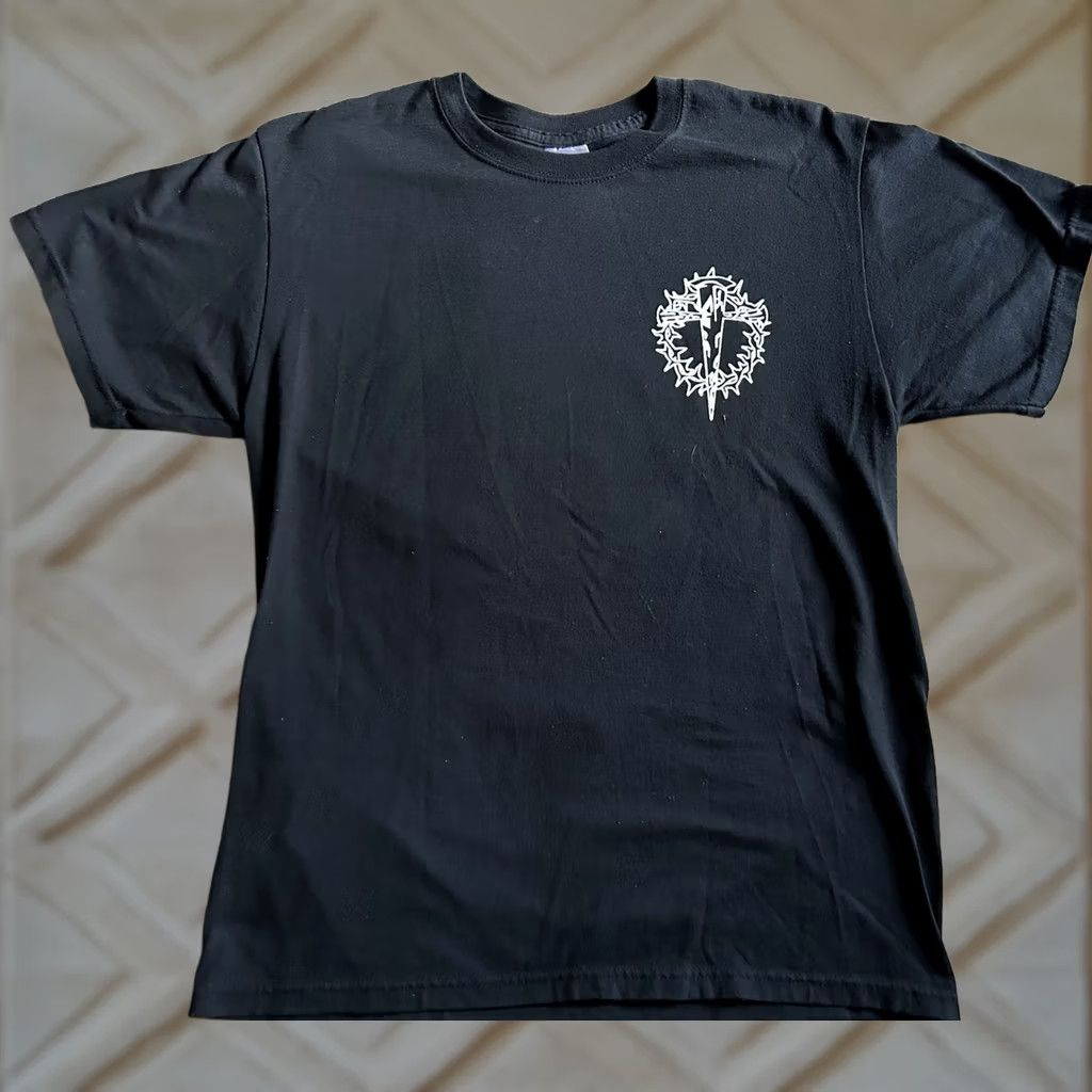 Fruit Of The Loom Jesus Motorcycle T Shirt Men M Black Cotton Blend Regular Short Sleeve Faith Biker 90s California Heart Religion Brand Fruit Of The Loom Size US M / EU 48-50 / 2 - 1 Thumbnail