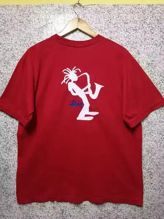 Stussy Stussy Distressed Saxophone Tee Big Logo Size US M / EU 48-50 / 2 - 1 Thumbnail