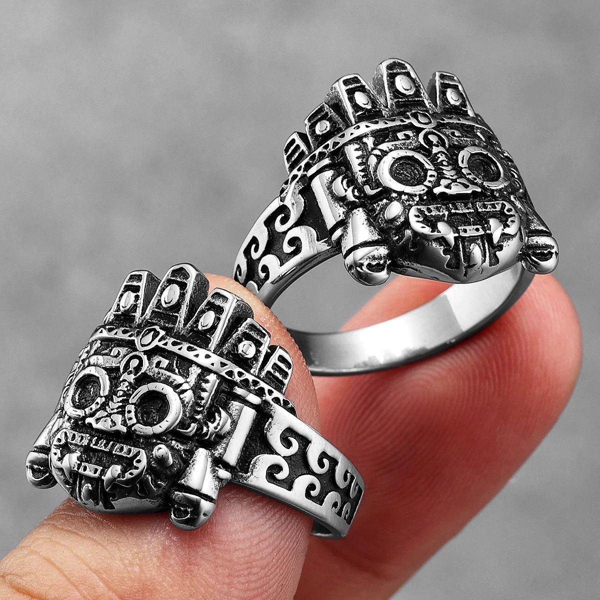Vintage Vintage Totems Skull Men Ring Size ONE SIZE - 2 Thumbnail