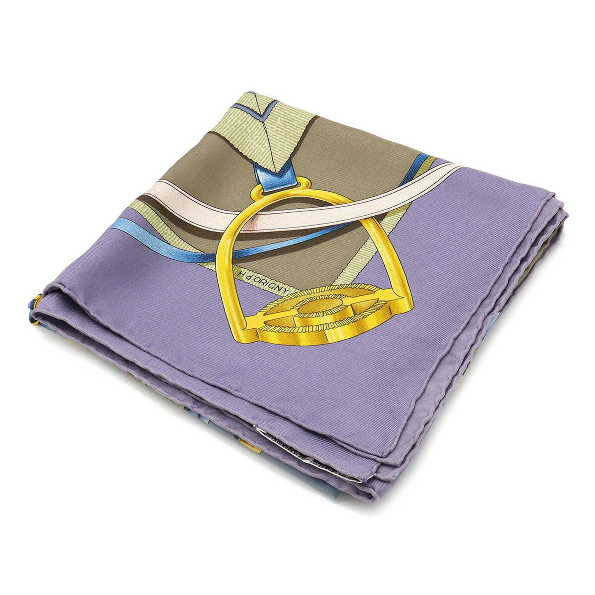 image of Hermes Carre 90 Scarf Muffler Grand Manege "great Training Technique" 100% Silk Light Purple Multic