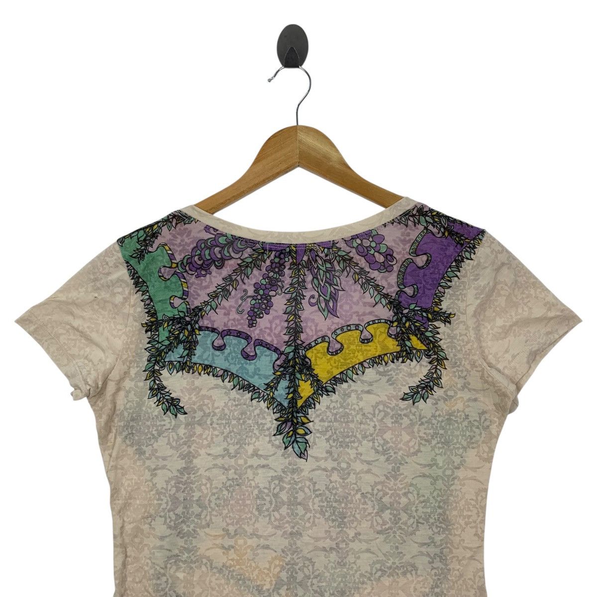 Vintage LOVE MOSCHINO All Over Print Abstract Floral Shirt Size XS / US 0-2 / IT 36-38 - 4 Thumbnail