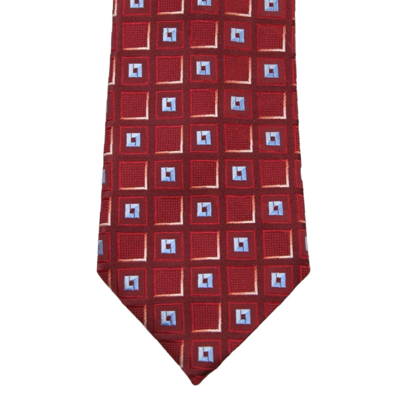Ermenegildo Zegna Ermenegildo Zegna Silk Necktie Men's Red Geometric 58.5 x 3.75 Stylish Designer Size ONE SIZE - 1 Thumbnail