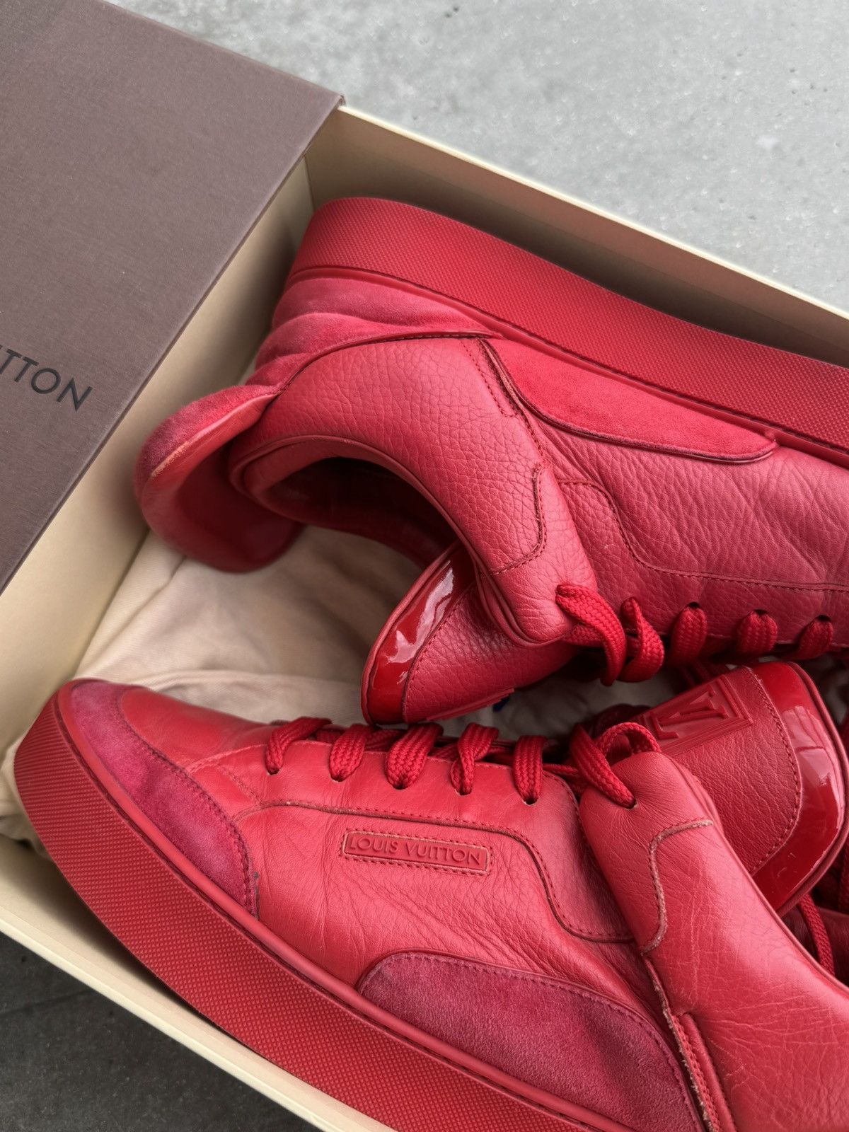 Louis Vuitton 🚀 RARE Louis Vuitton x Kanye West Don Sneakers Red Size US 10.5 / EU 43-44 - 4 Thumbnail