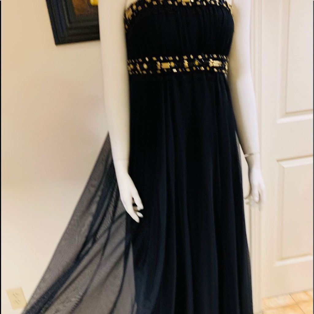 Other JS Boutique black long dress w gold beads size 8 Size M / US 6-8 / IT 42-44 - 3 Thumbnail