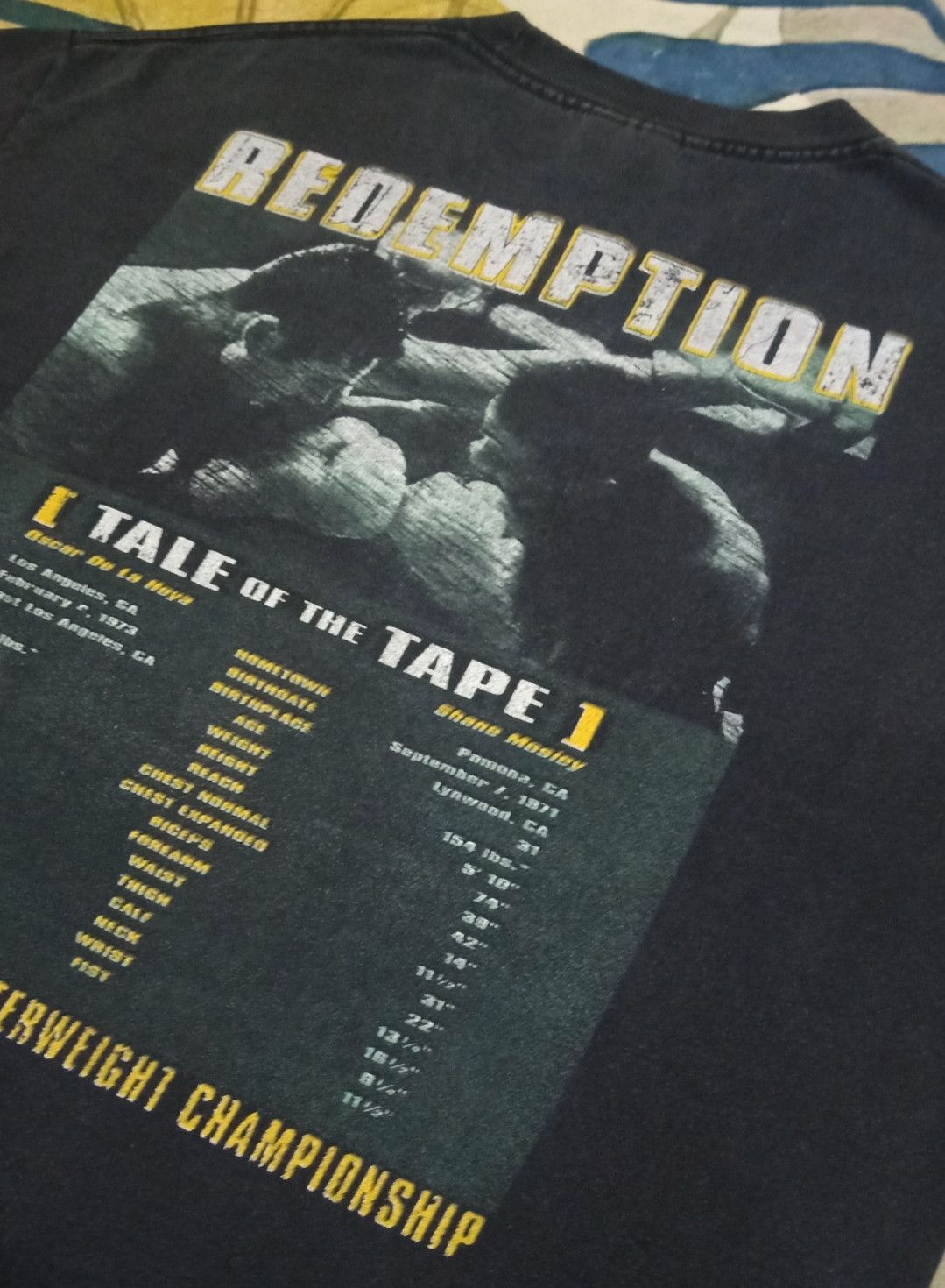 Rap Tees × Vintage Vintage De La Hoya vs Mosley II Redemption Promo T-shirt Size US L / EU 52-54 / 3 - 16 Thumbnail