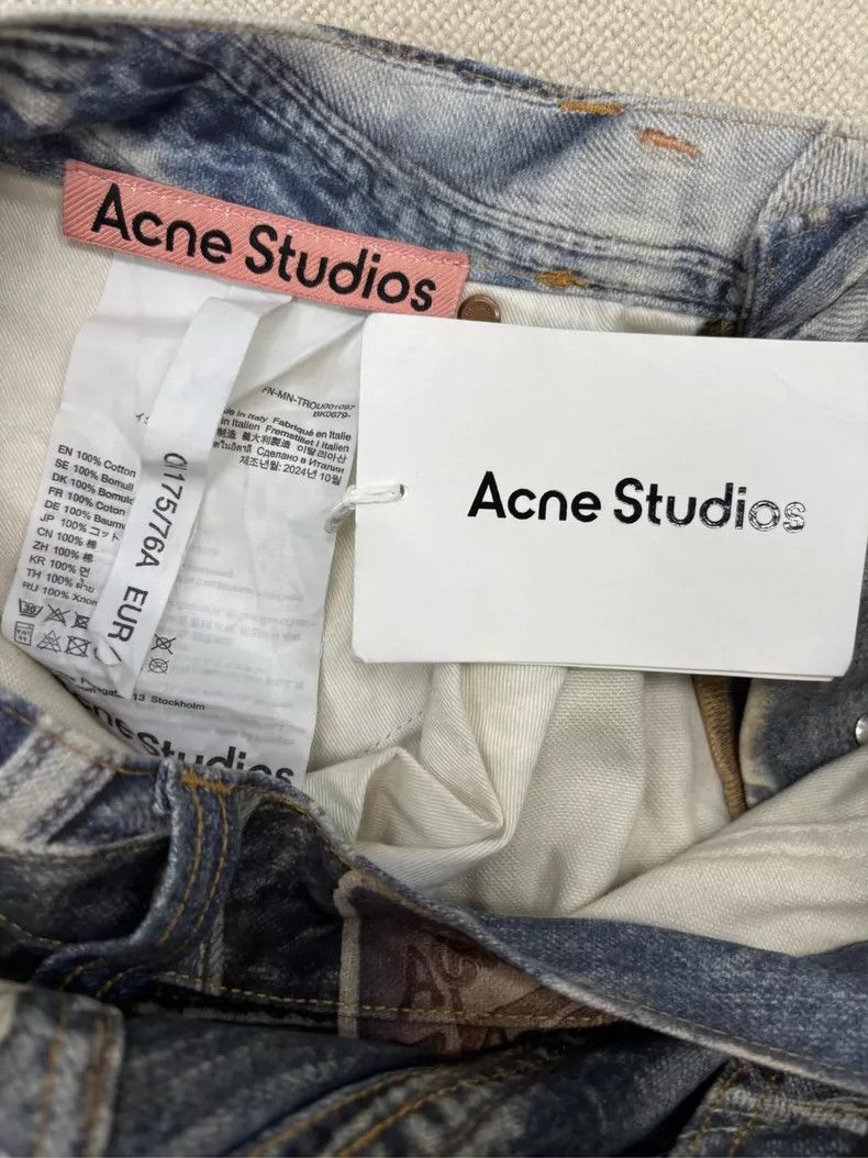Acne Studios acne studios Printed straight-leg ripped jeans 2504-Nextarr Size US 28 / EU 44 - 4 Thumbnail