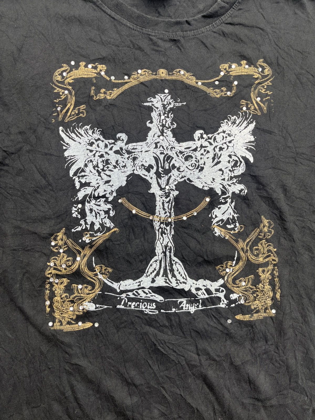 20471120 Spade Cross Poem Crazzy Y2K Tee Punk Vkei Style Size US M / EU 48-50 / 2 - 4 Thumbnail