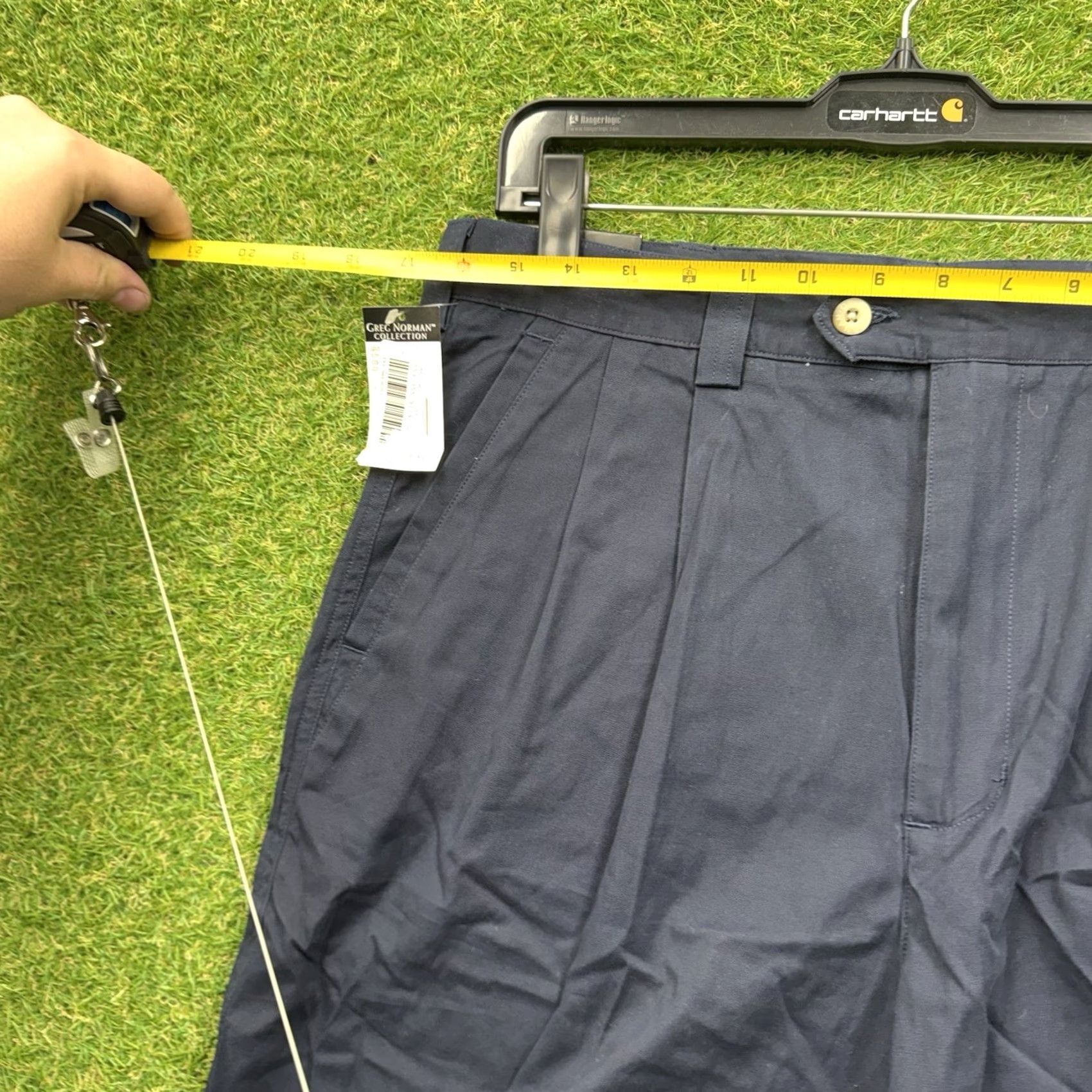 Vintage Greg Norman Mens Shorts 34 Chino Wrinkle Resistant Blue Pleated NWT Size US 34 / EU 50 - 7 Thumbnail